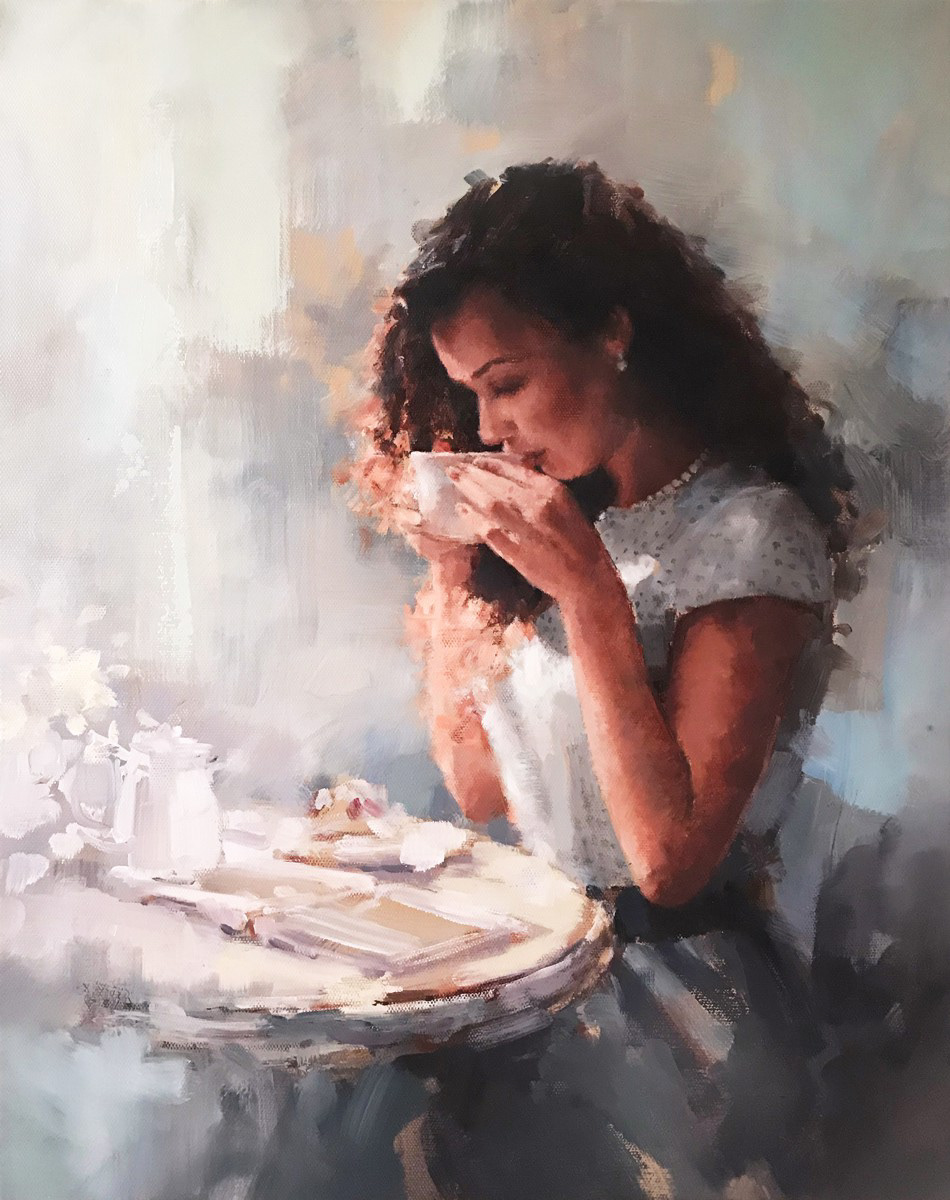 Butterfly latte, 40 x 50cm, oil.