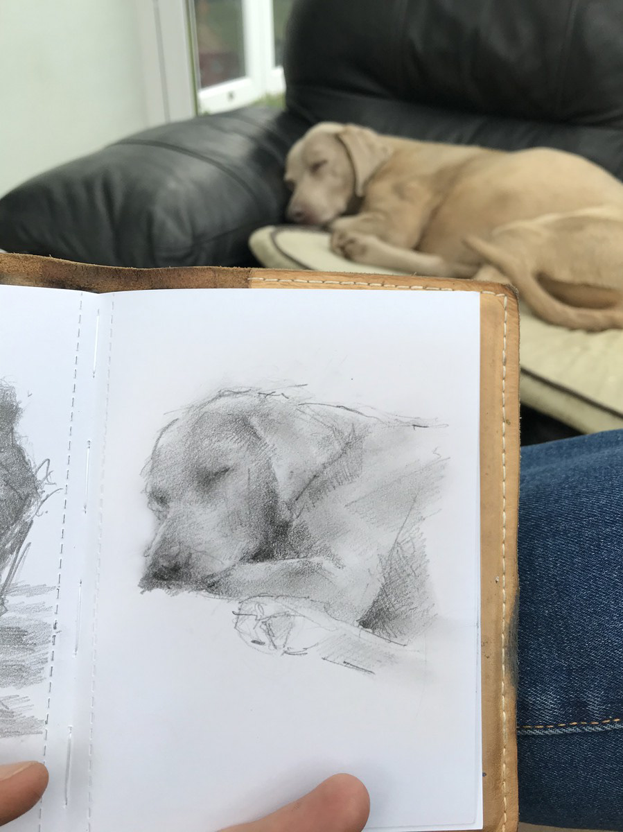 Flo, pencil.