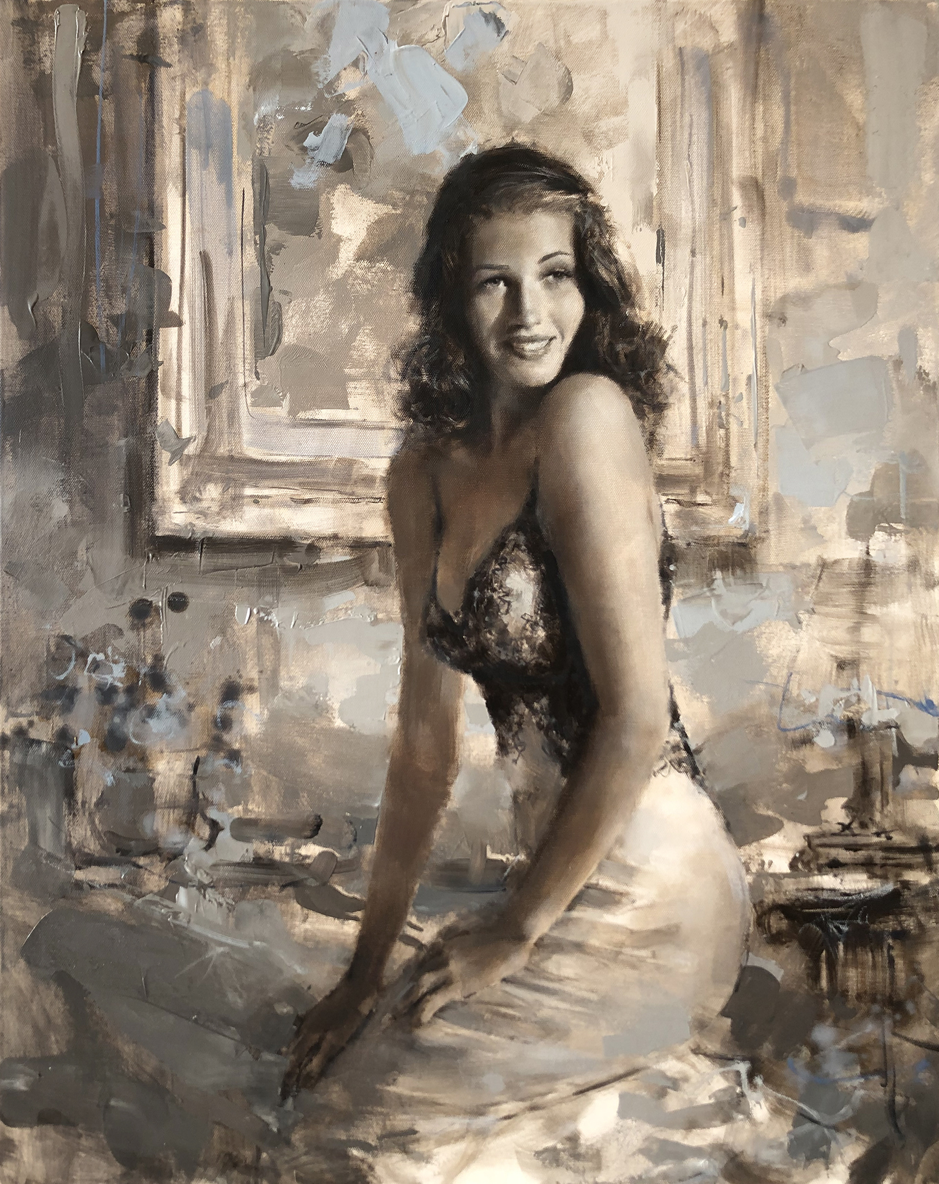 Rita, Hayworth, 61 x 76cm, oil on canvas.