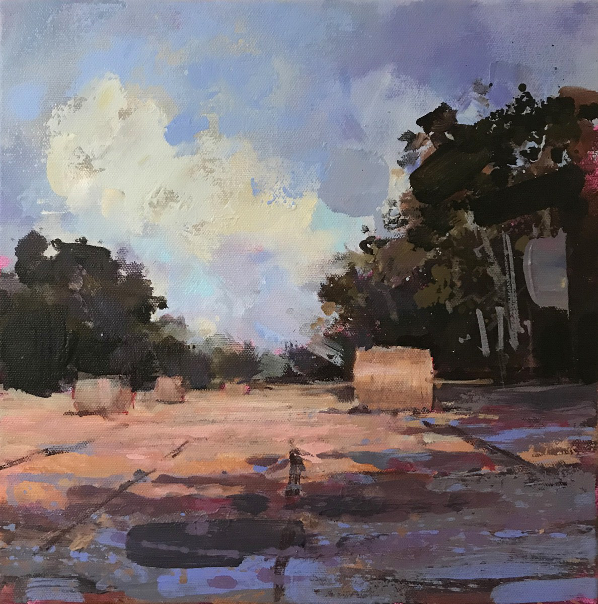 Bale field study 2, 30 x 30cm, acrylic.