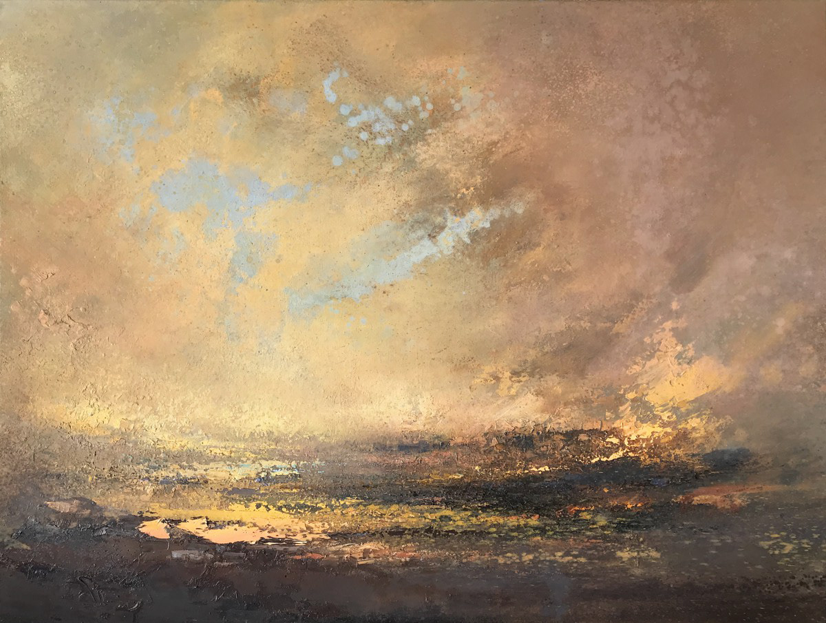 Mother Earth and her grieving moon, 101 x 79cm, oil.