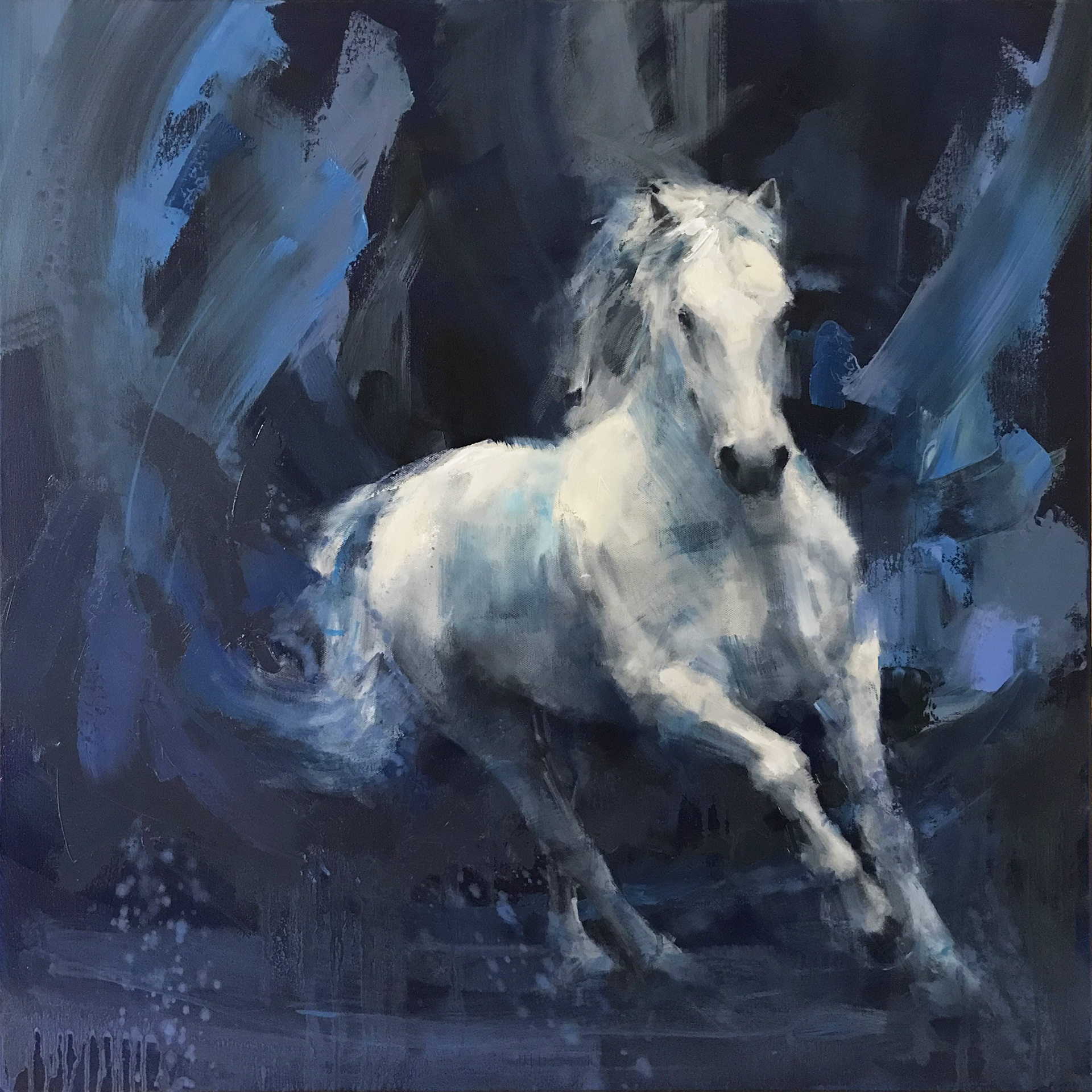 Thundercloud, 100 x 100cm, oil on canvas.