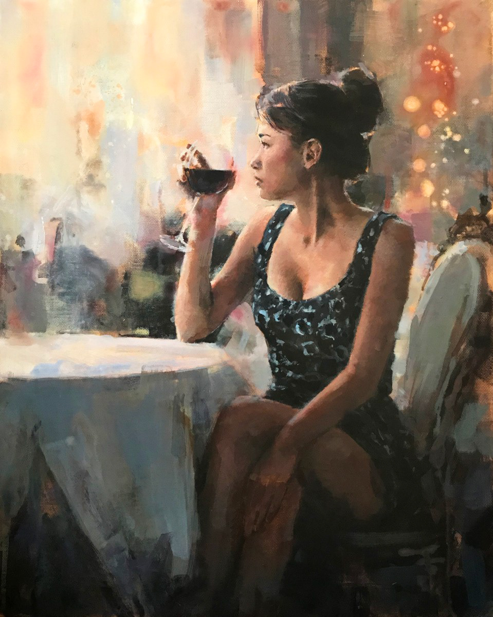 Parma Violet, 40 x 50cm, acrylic.