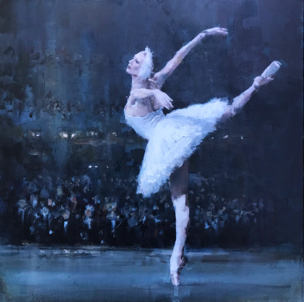 Opening night, 76 x 76cm. oil.