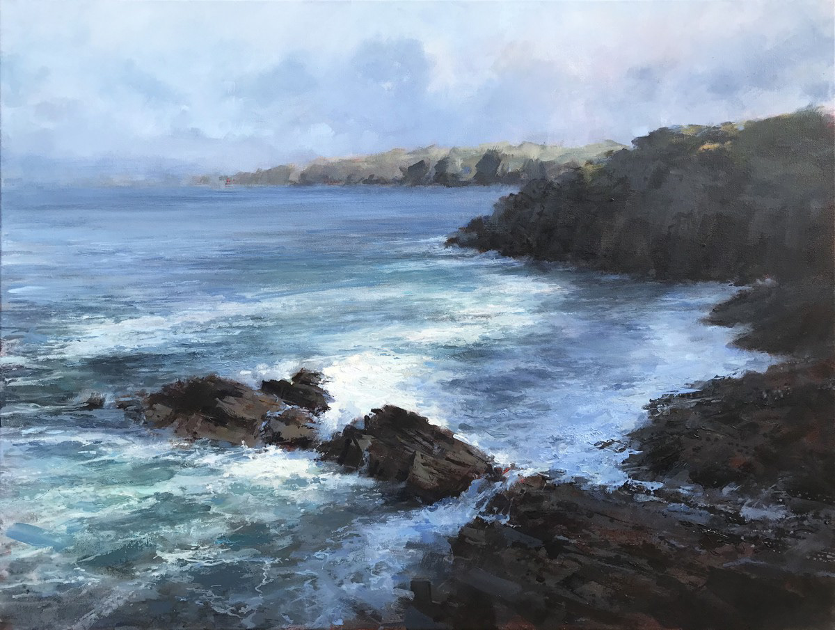 Beacons cove, Newquay, 101 x 79cm, acrylic.