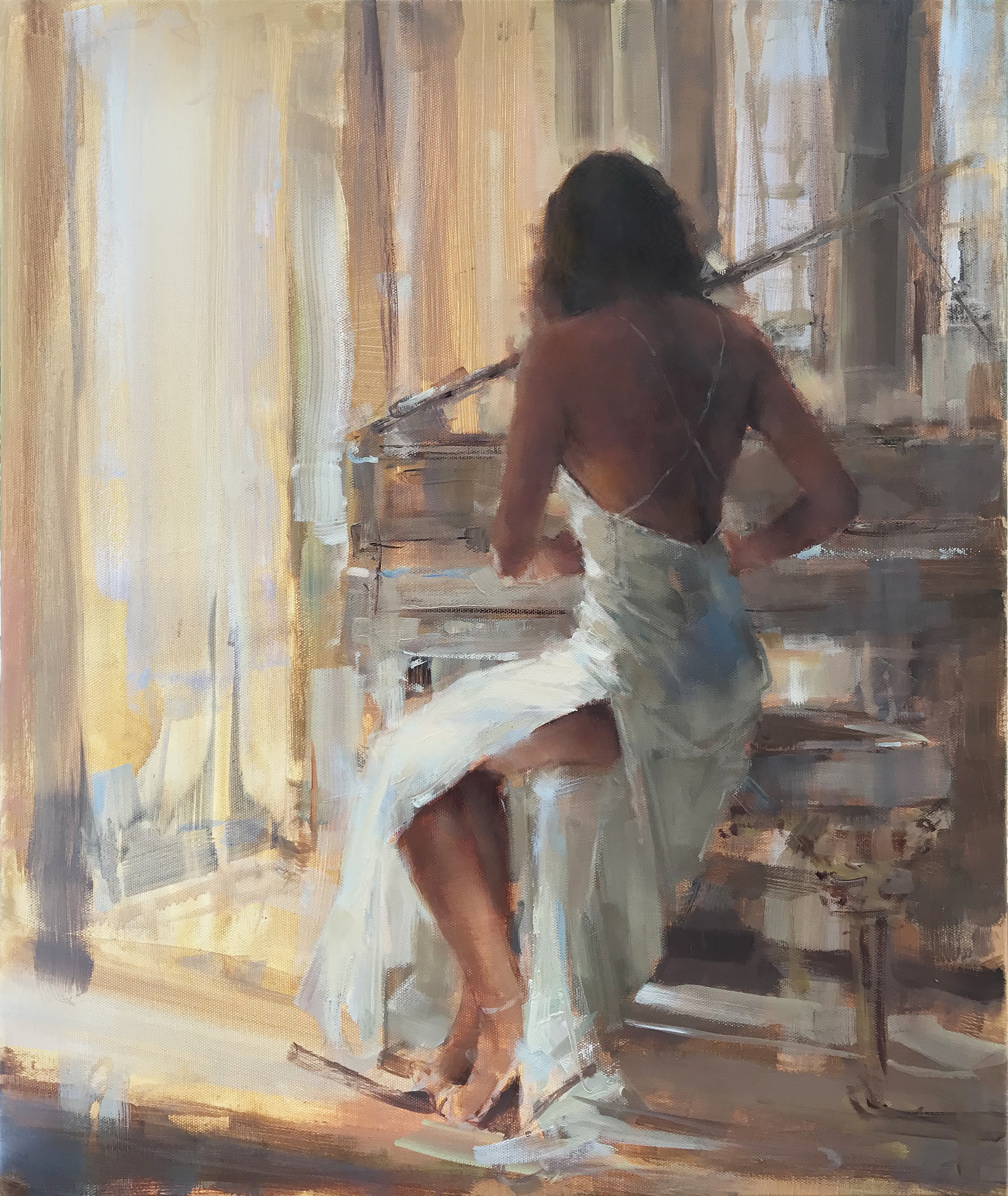 Little white dove, 50 x 60cm, oil on canvas,
