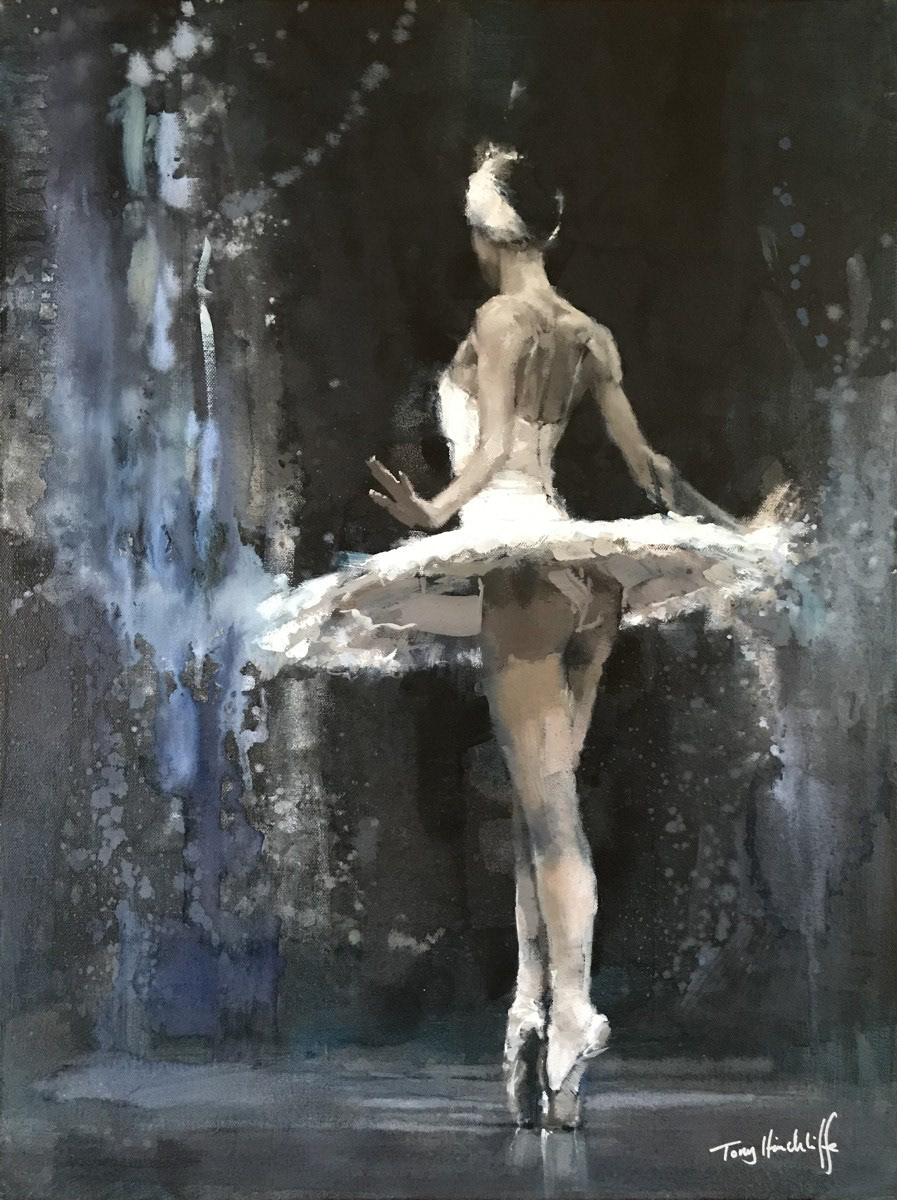 Midnight swan, 46 x 61cm, oil.