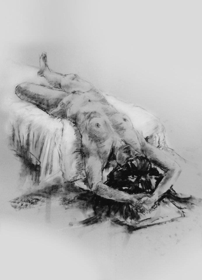 Sarah, 46 x 60cm, charcoal.