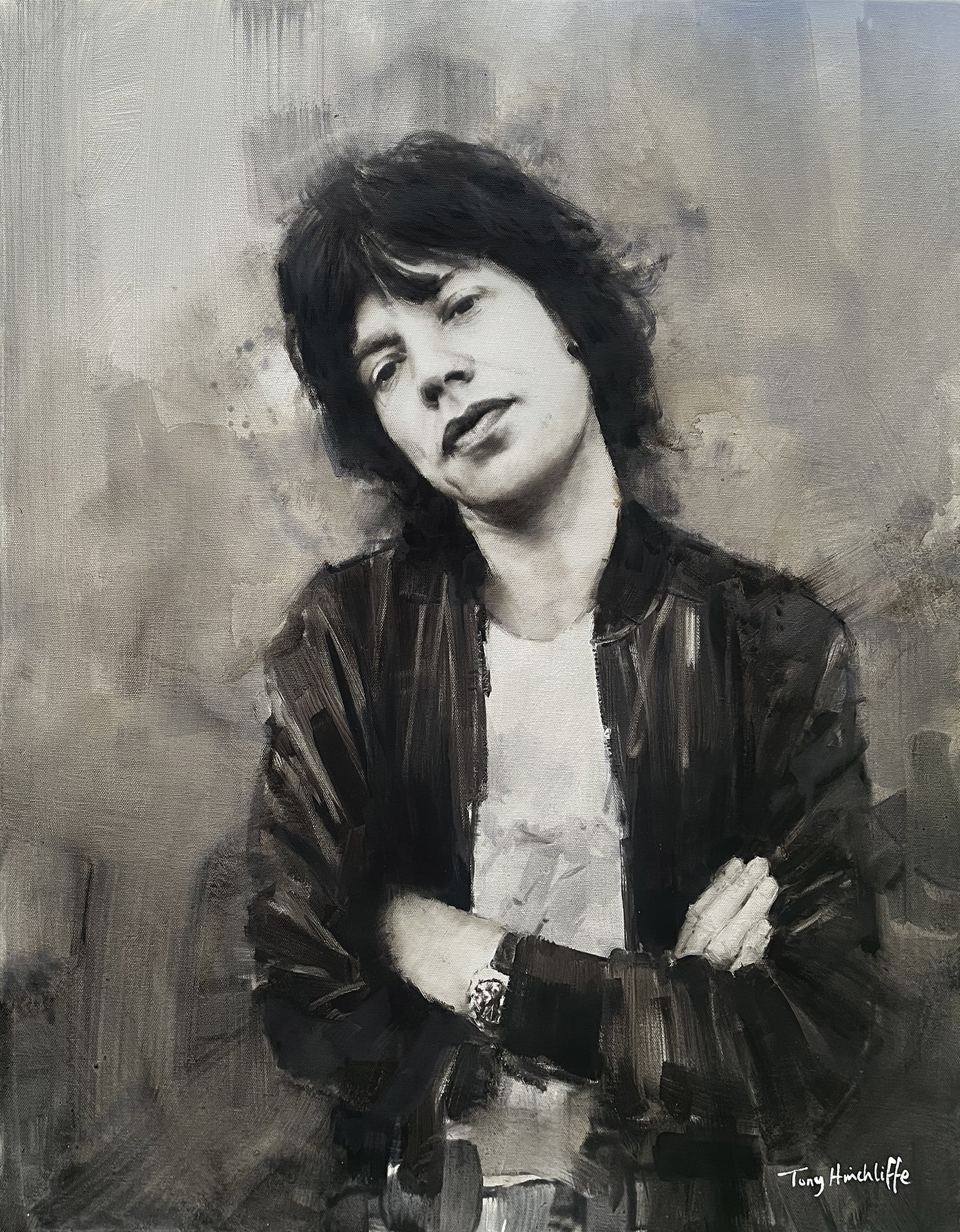 Mick Jagger, 61 x 76cm, oil on canvas.
