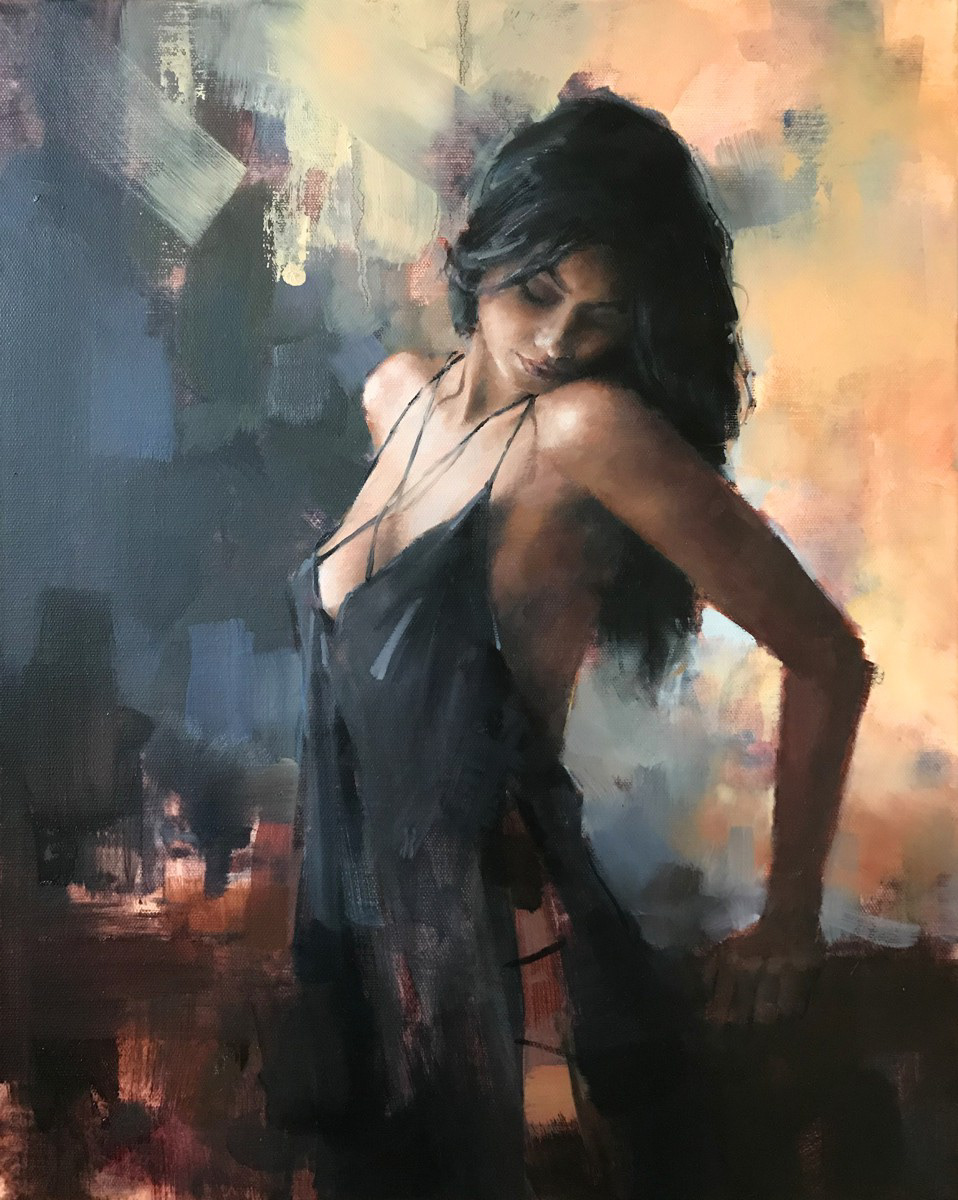 Aubergine nights, 40 x 50cm, oil.