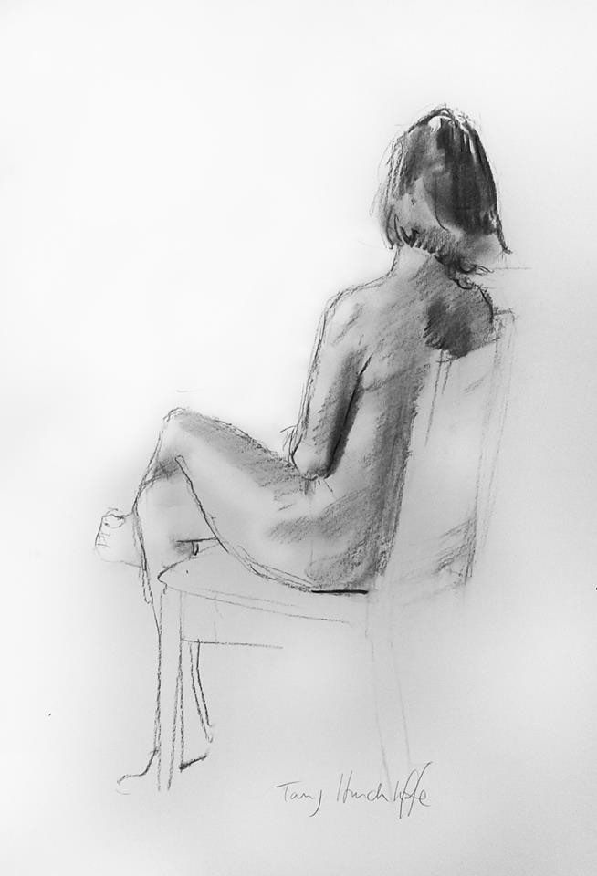 Ginny, 46 x 60cm, charcoal.