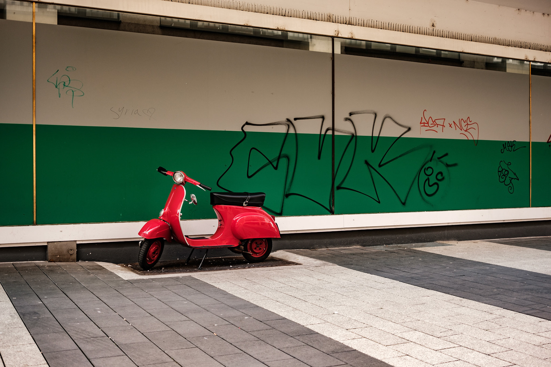 Red scooter