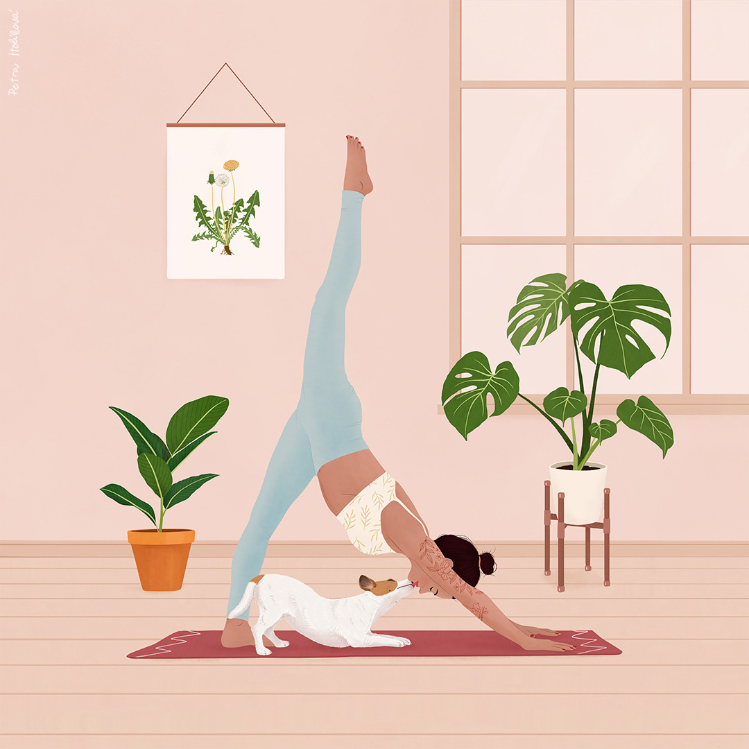 Downward dog - digital painting