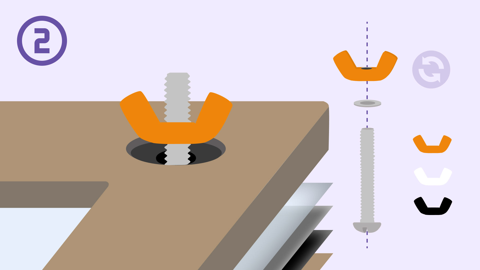 wing nut attachment