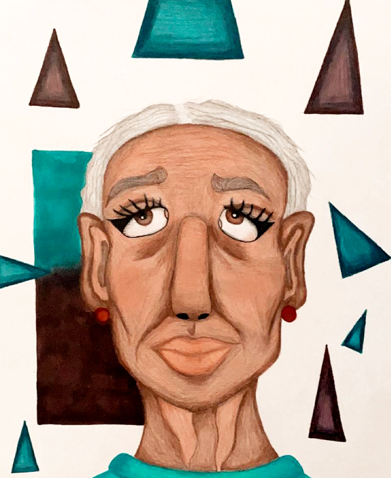 Emma Lidstone: "Old Tired Lady" Painting