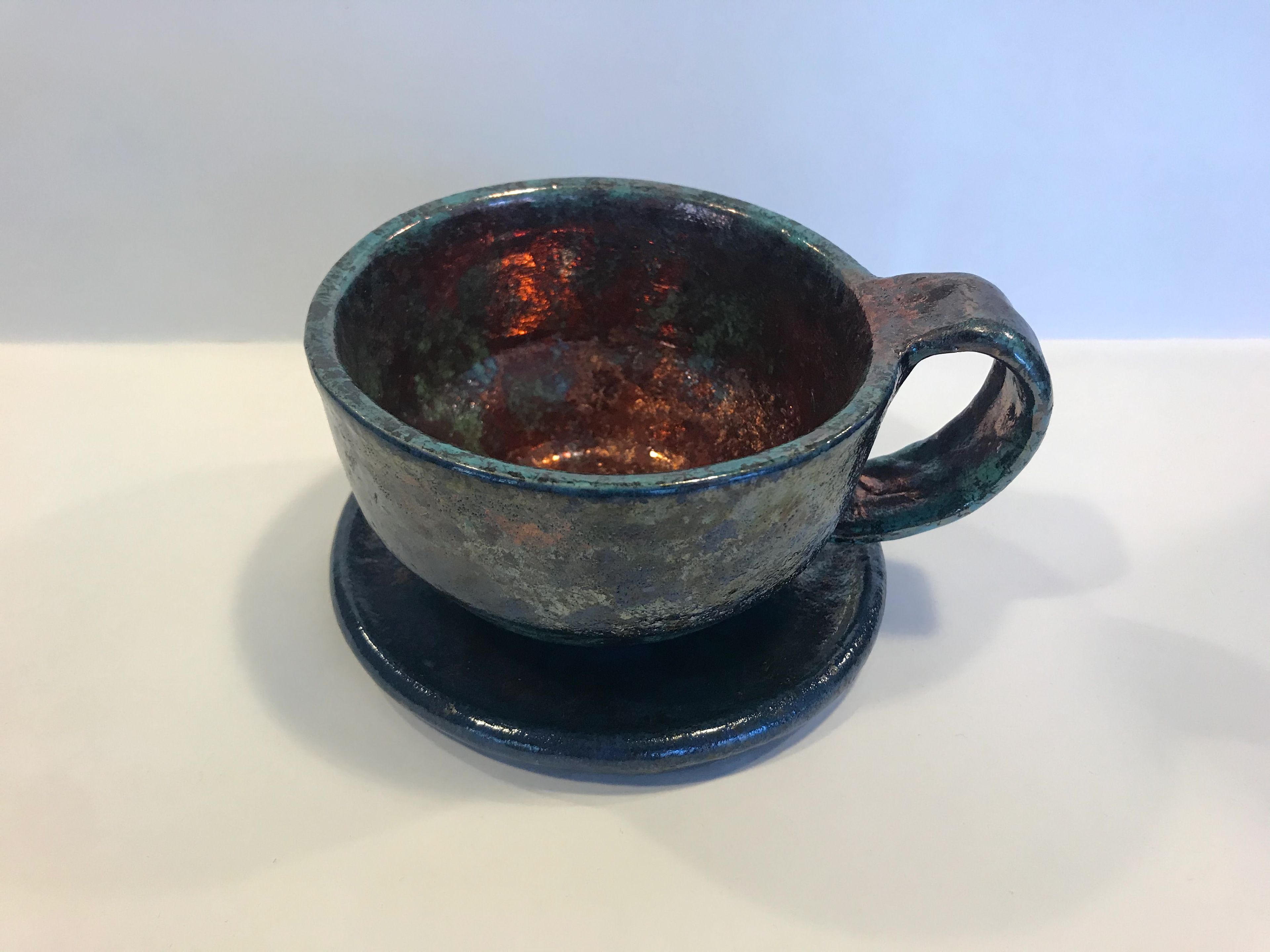 Jeffery Ortega: "Raku Mug and Plate" Ceramics