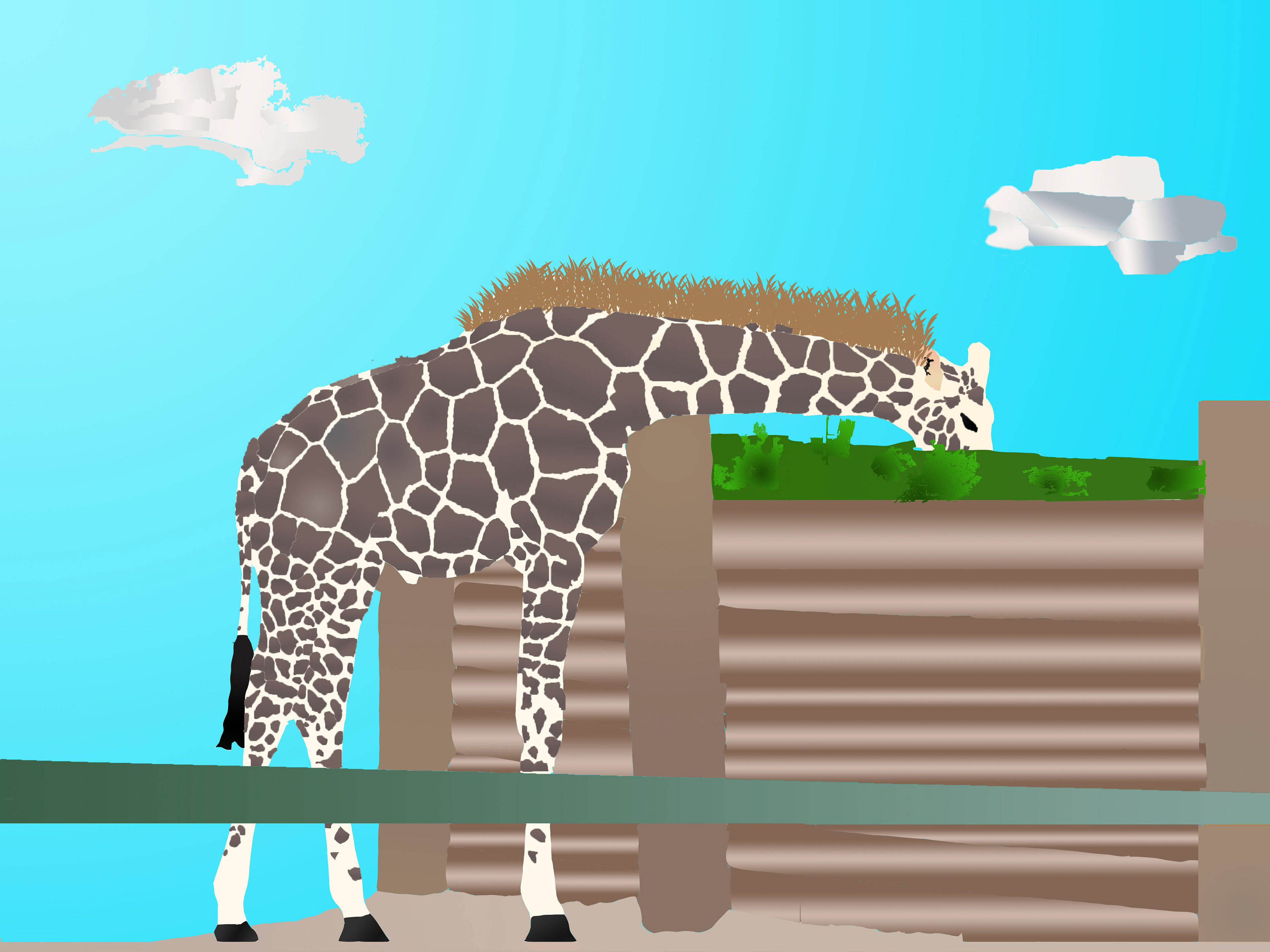 Royce Sleezer: "Cartoon Giraffe" Graphic Design