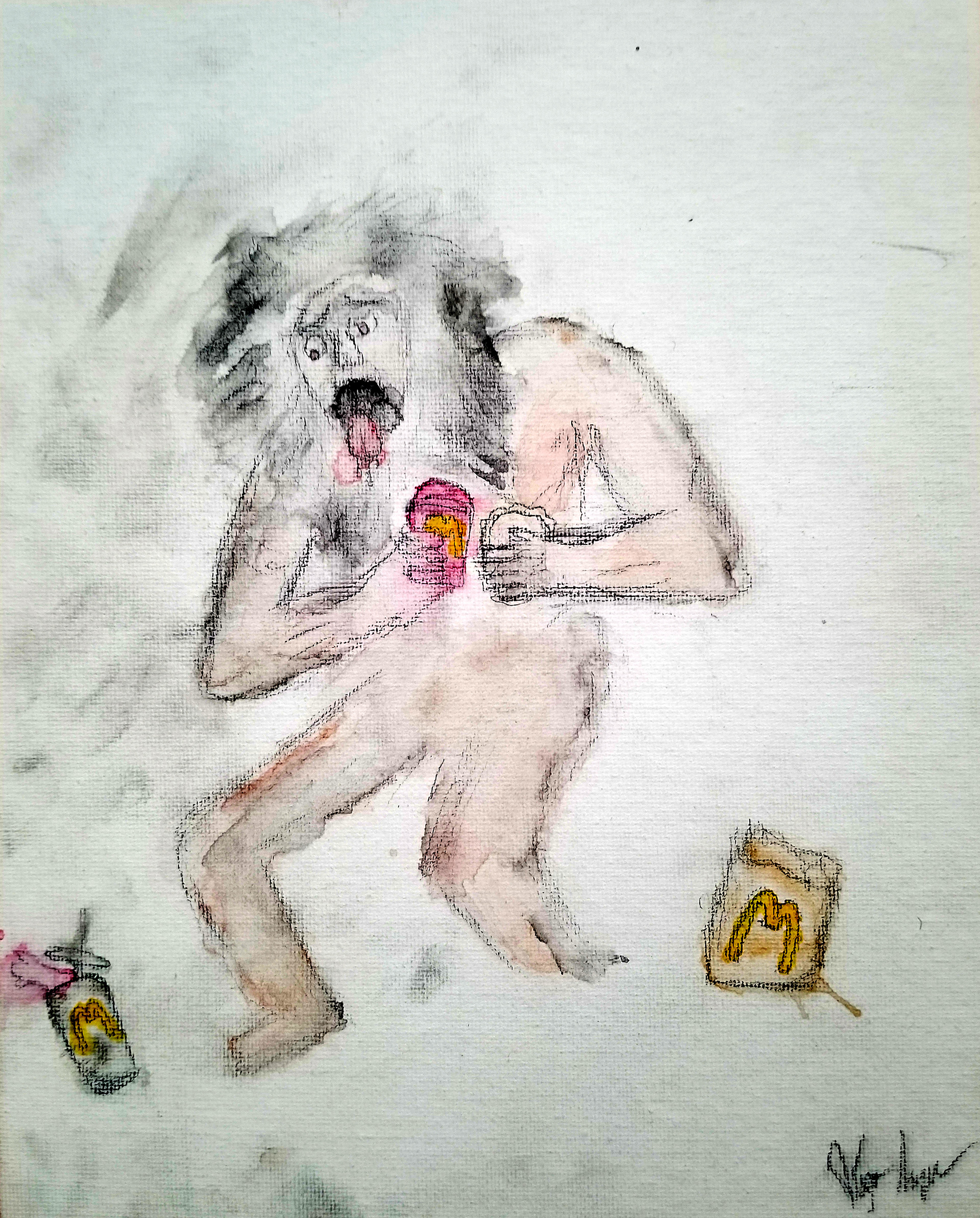 Diego Anaya:"Saturn Devouring his Lunch" Drawing
