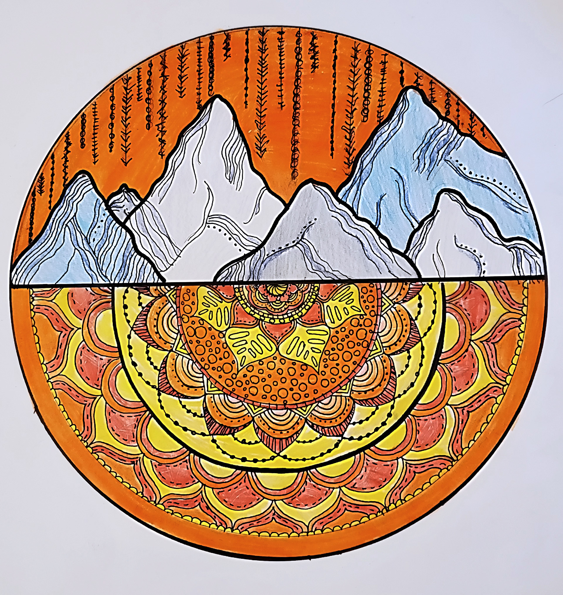 Christiana Carlson: "Nature Mandala" Drawing