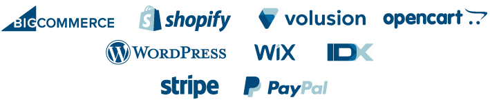 BigCommerce, Shopify, Volution, OpenCart, Wordpress..