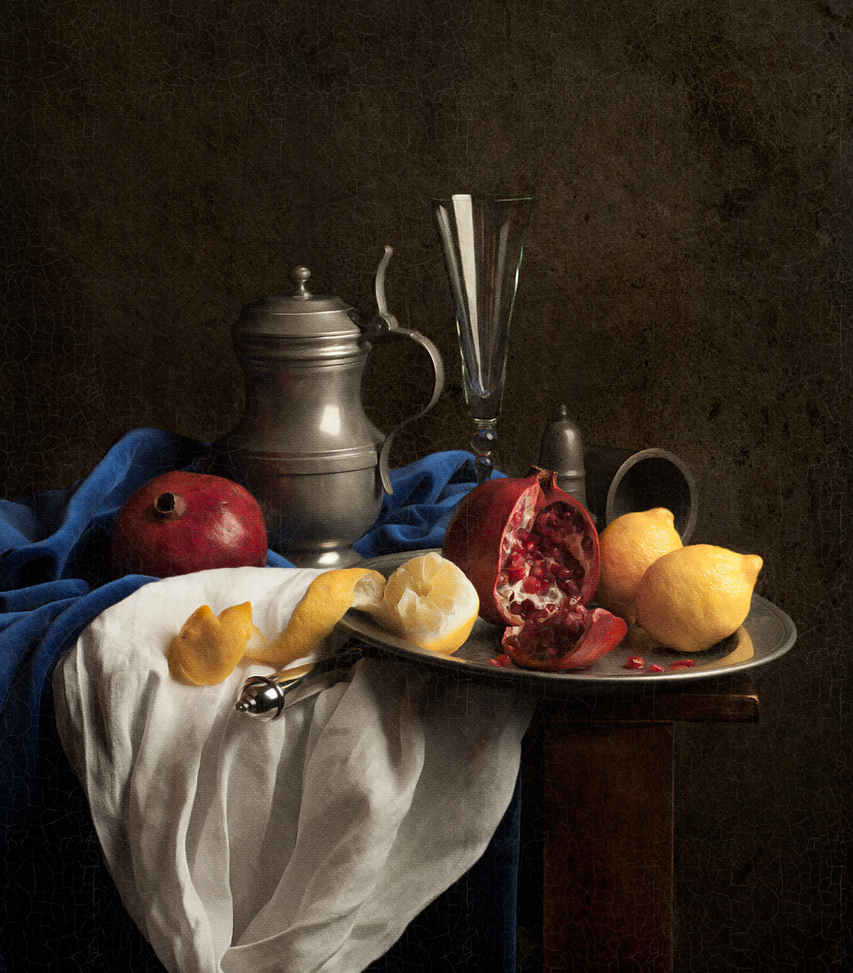 Stilleven met granaatappels