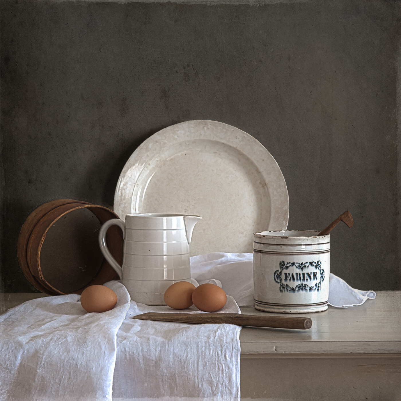 Still life with seave and eggs