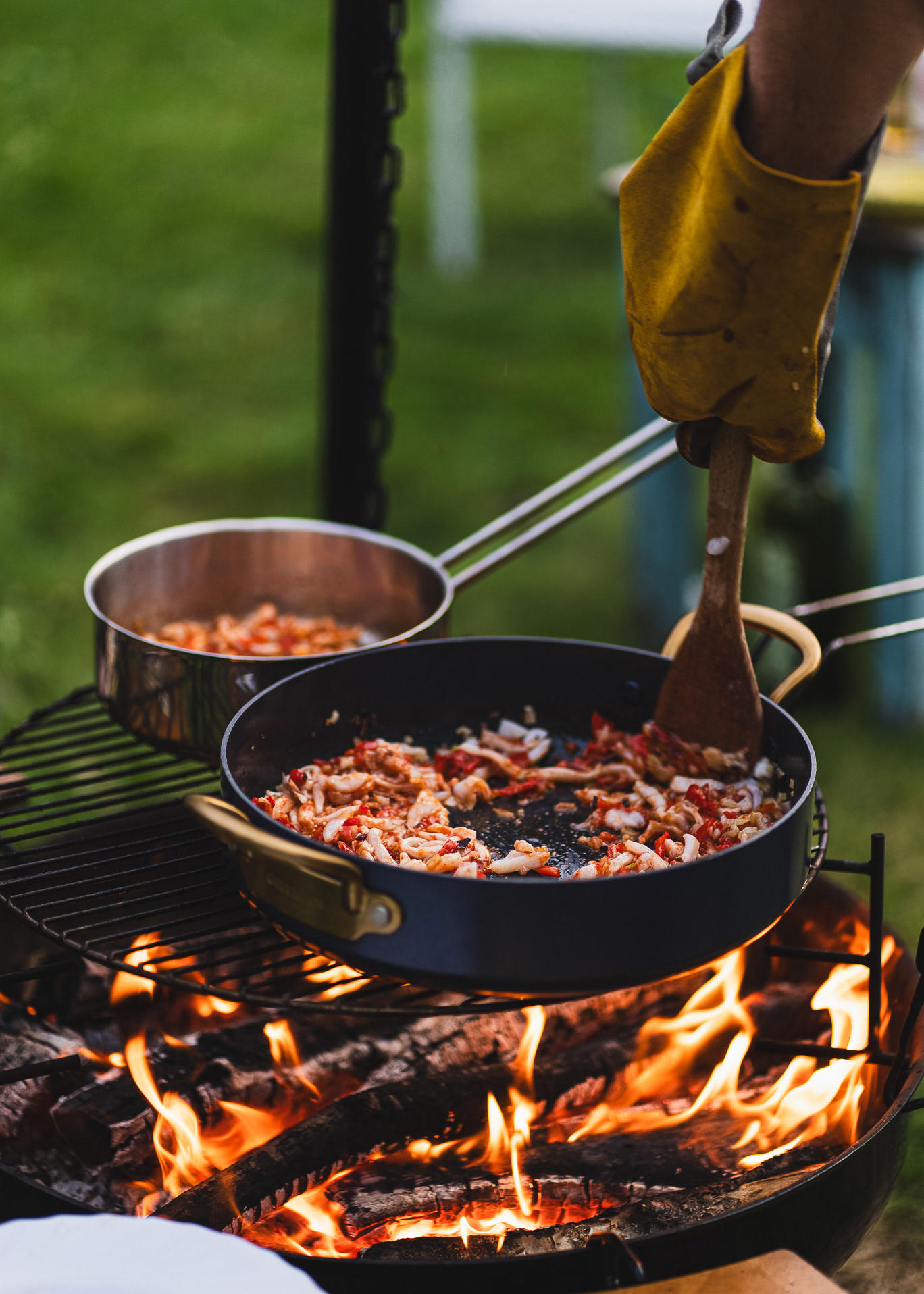 Cooking rice on a grill