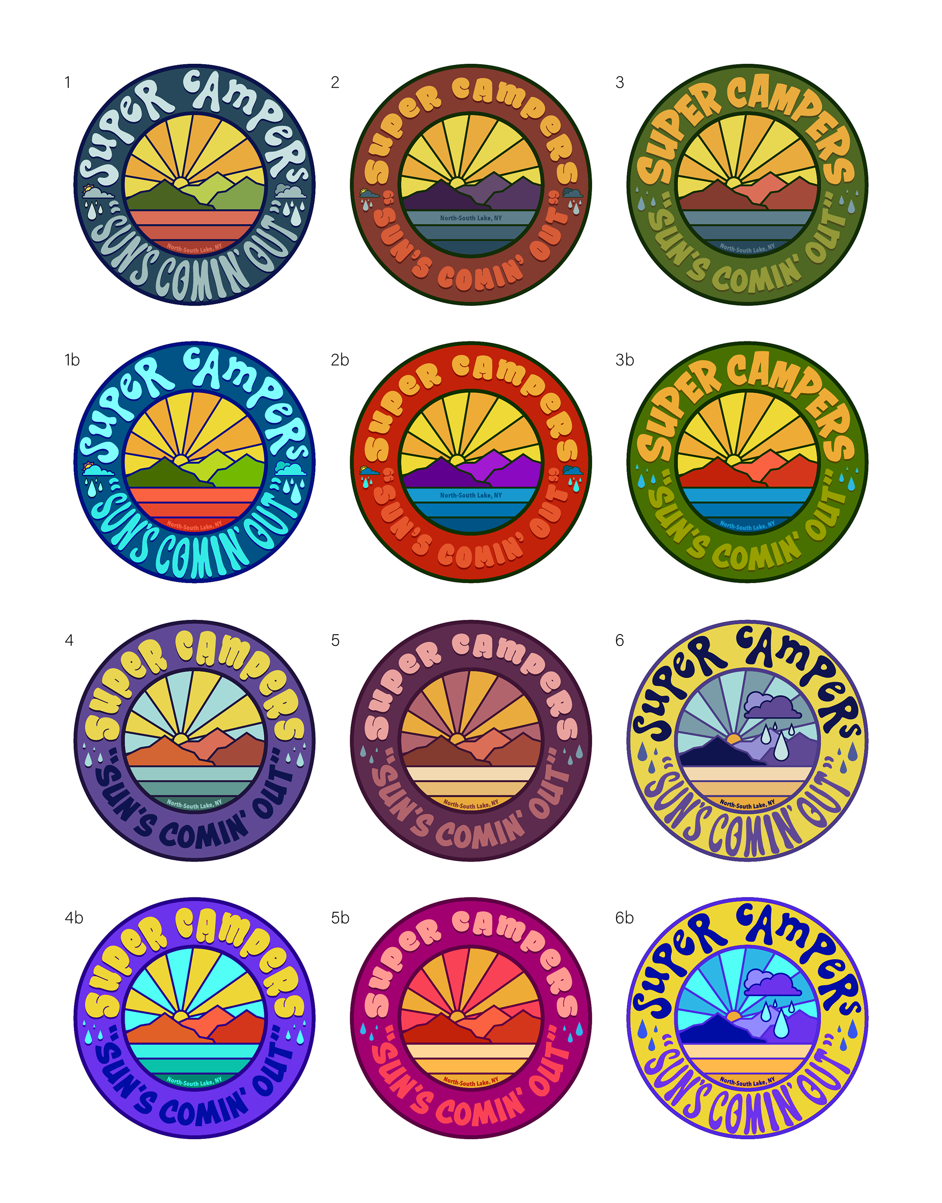 SuPeR cAmPeRs - camping group logo iterations