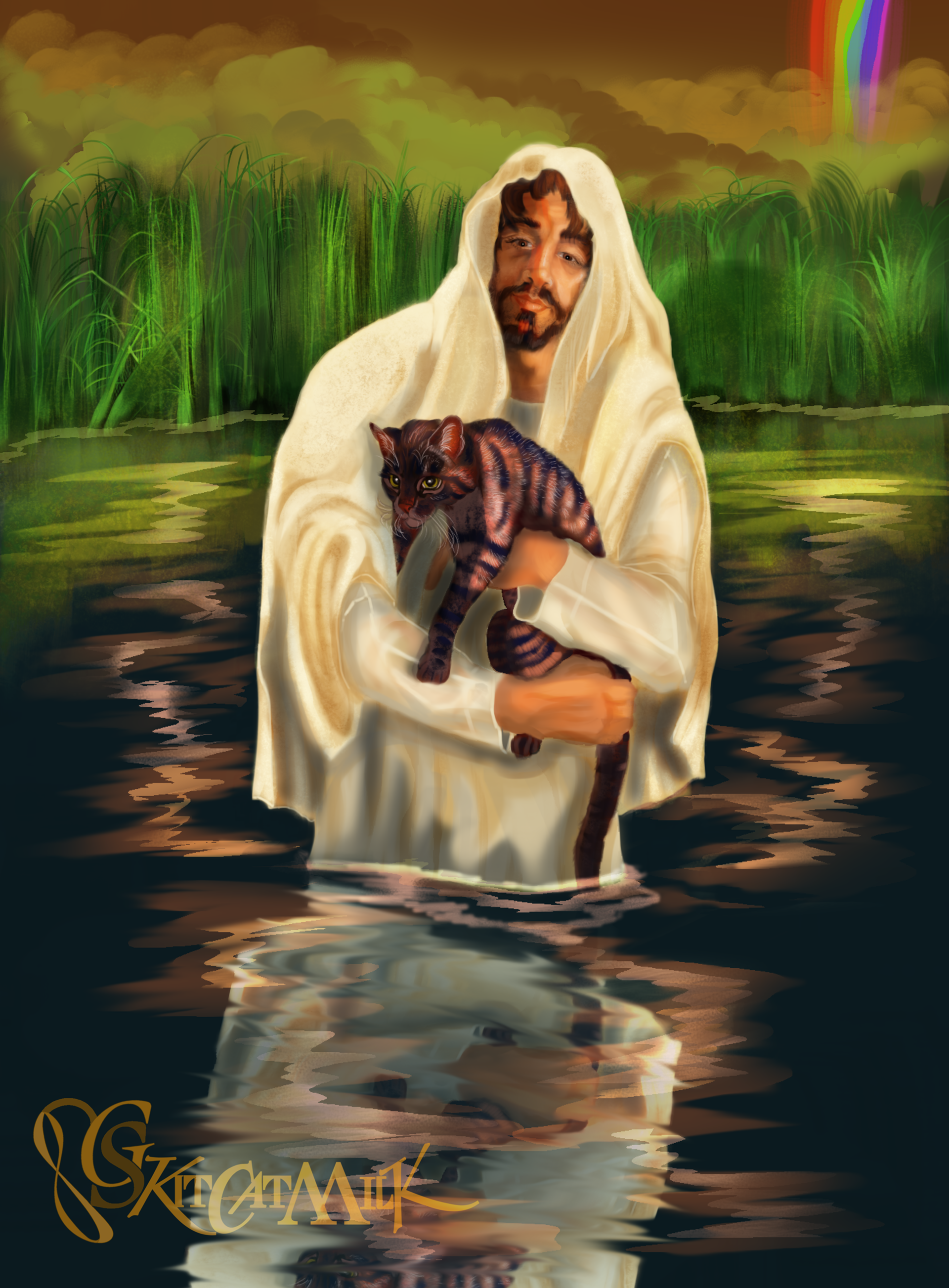 Jesus Christ and a Cat