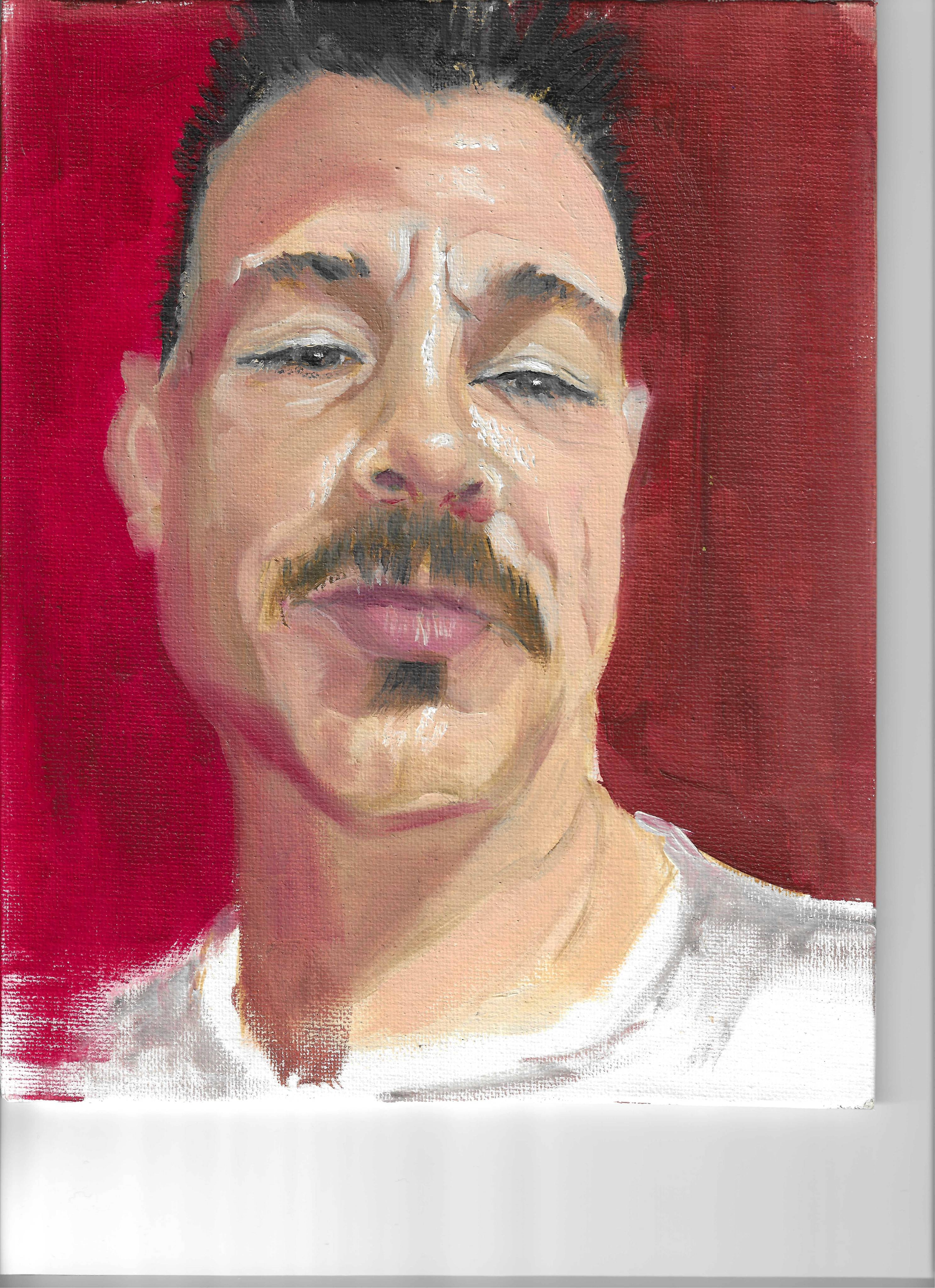 oils on canvas panel - My husband