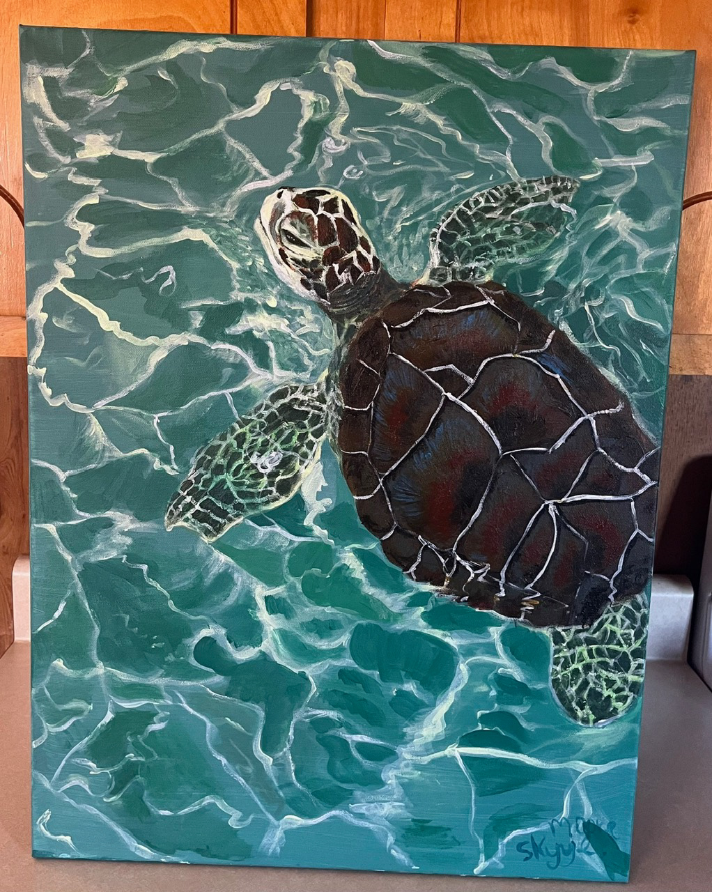 Sea Turtle Acrylic on canvas (2023)