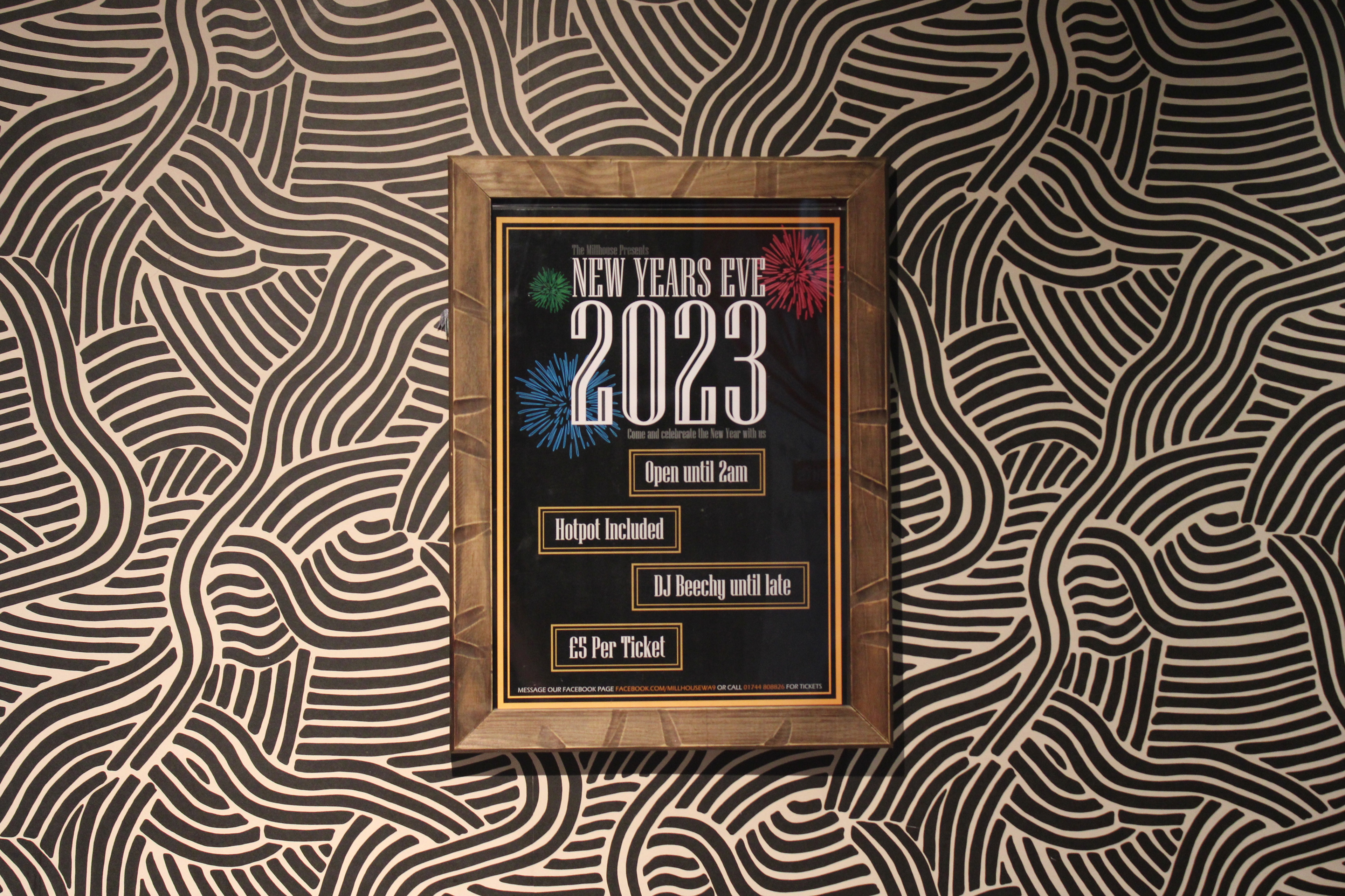 New Years Eve 2023 | Digital Poster | Printed and Photographed in The Millhouse