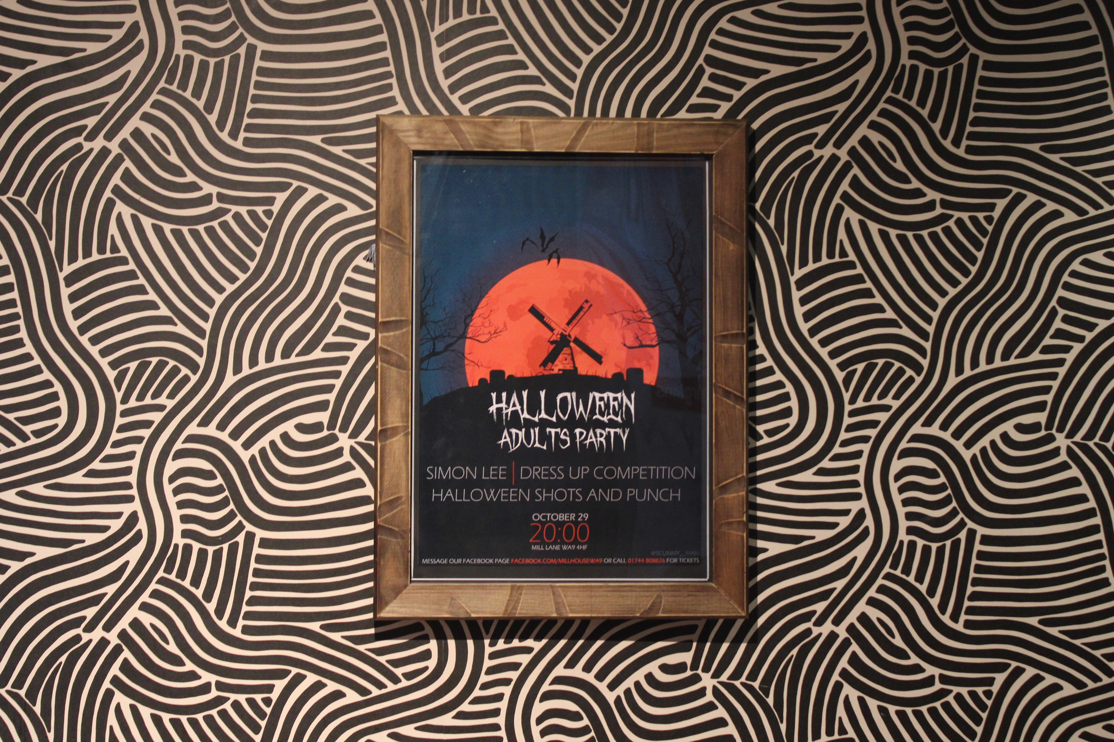 Halloween Adults Party | Digital Poster | Printed and Photographed in The Millhouse