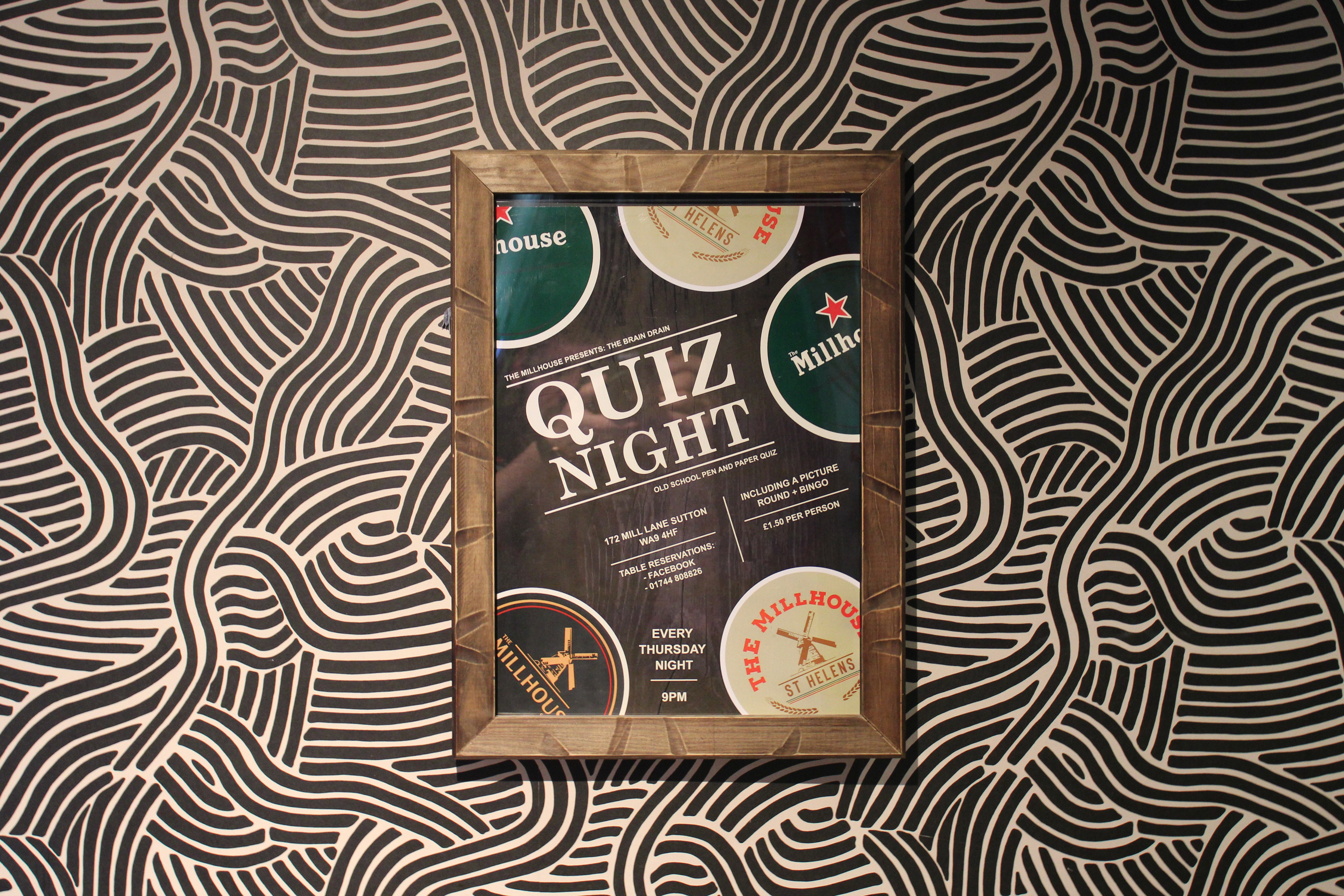 Quiz Night | Digital Poster | Printed and Photographed in The Millhouse