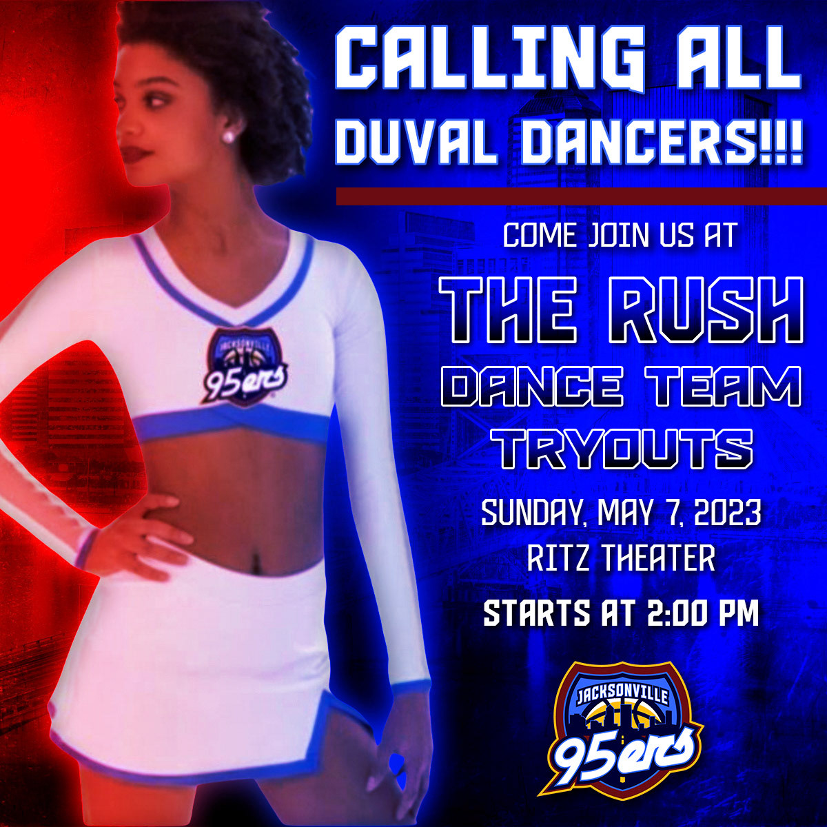Jax 95ers Rush Dance Team Tryout Flyer 1