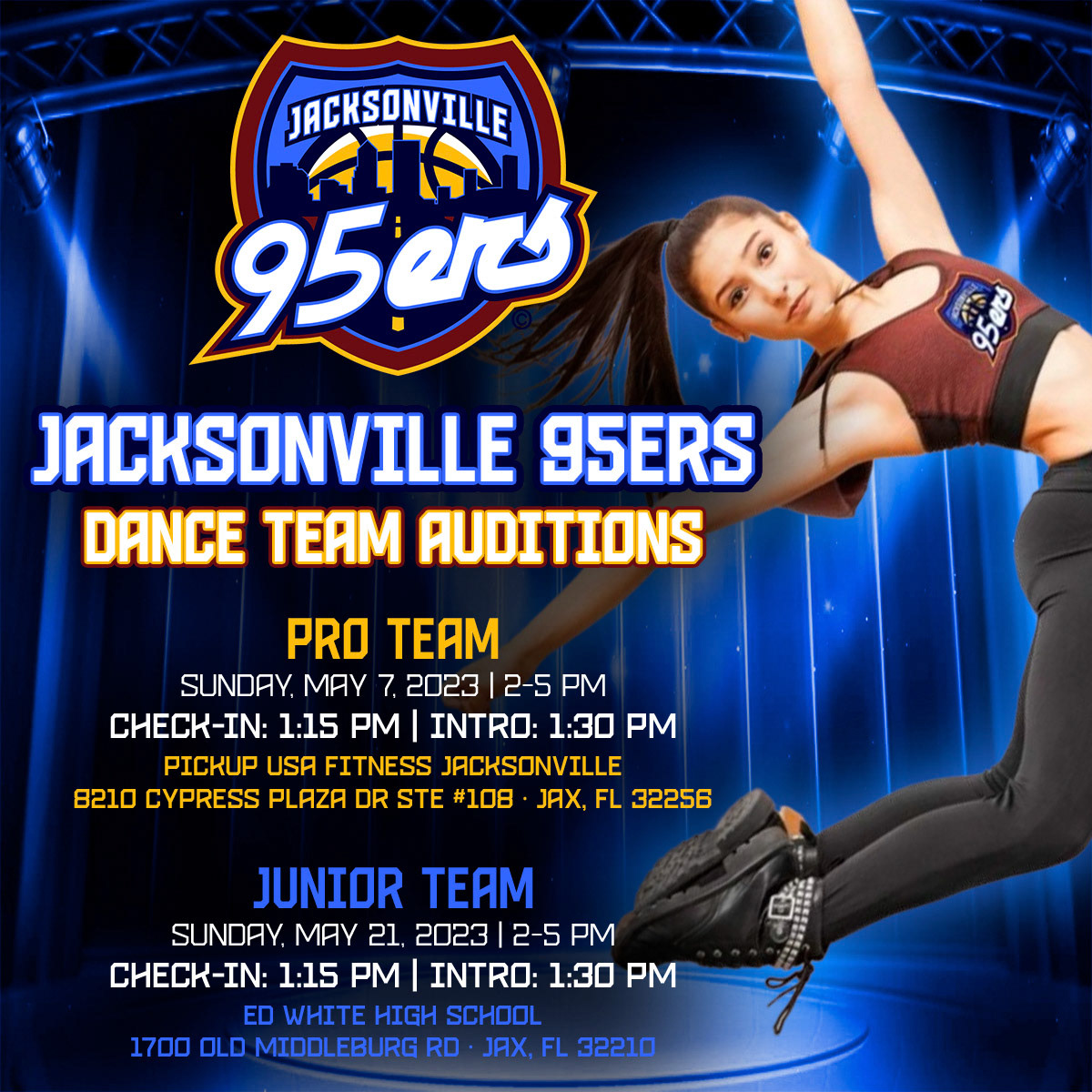 Jax 95ers Rush Dance Team Tryout Flyer 3