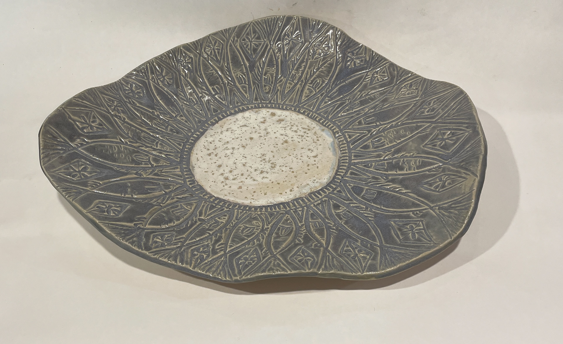 C5 / Charger with Fish Motif, 15" wide, sale price, $325