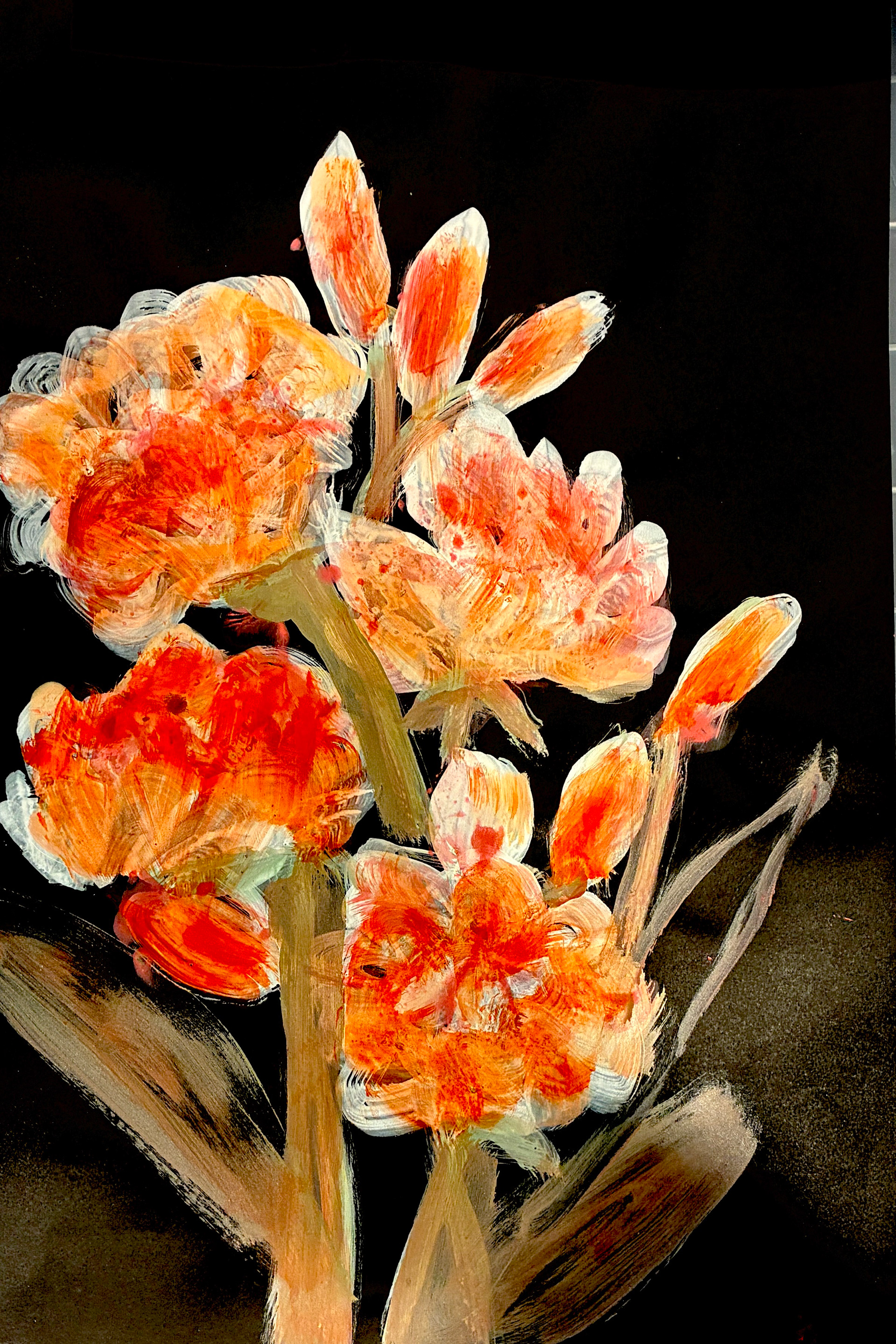 Amaryllis, monotype, 11 x 17