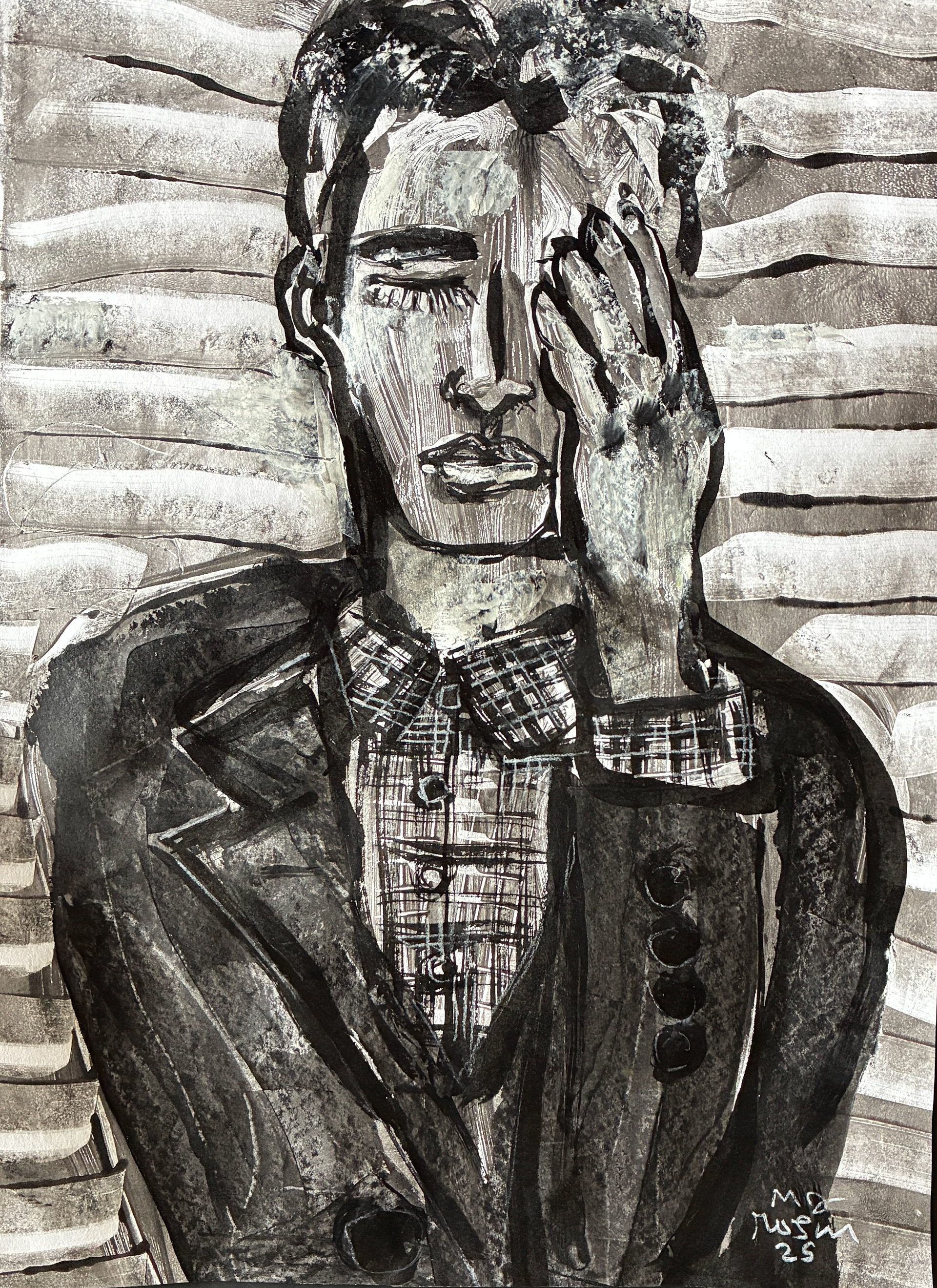 M5 / Figure with Hand on Face, 16 x 20, sale price, $375