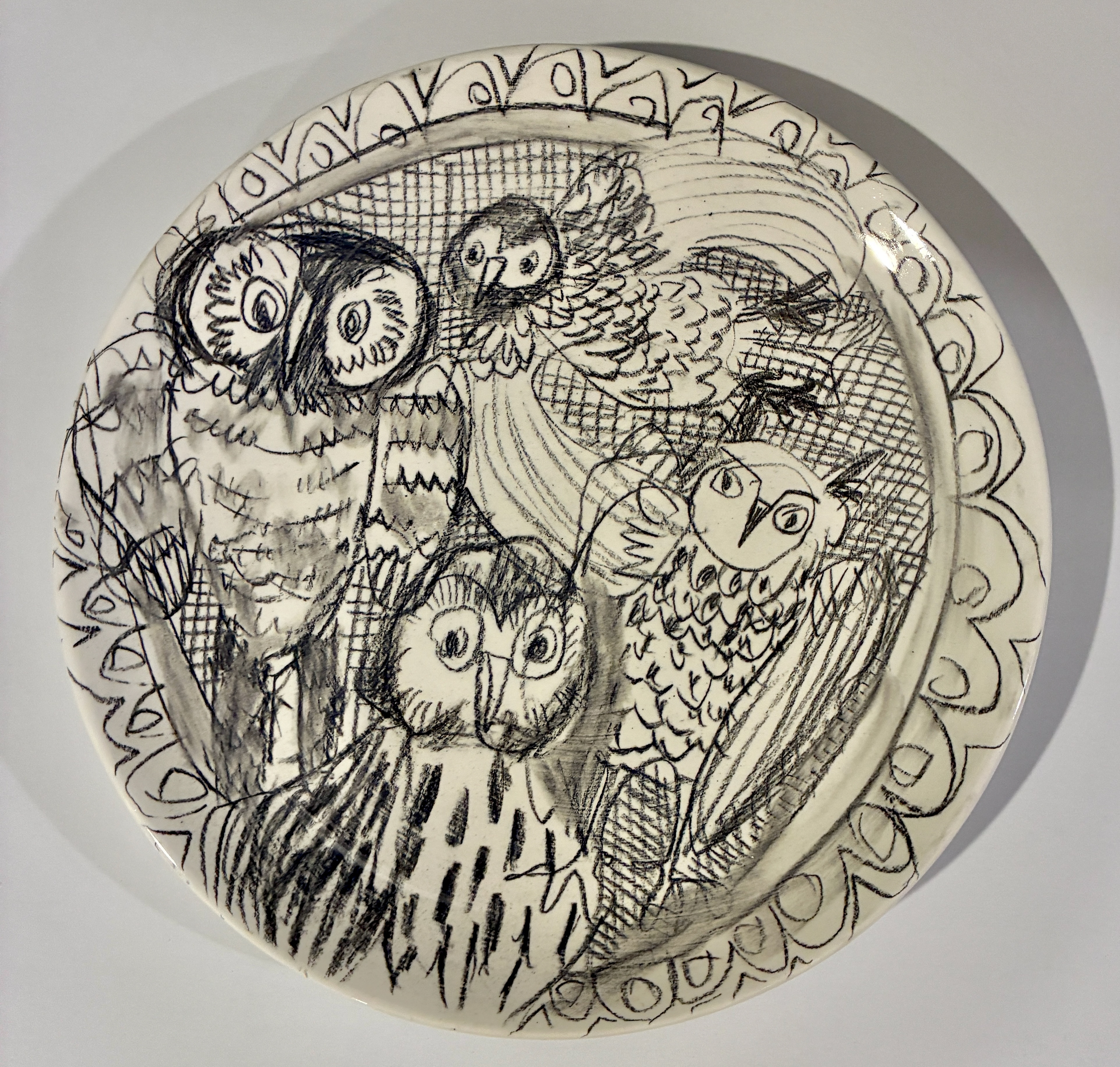 D6 / A Parliament of Owls, 10" plate, $120
