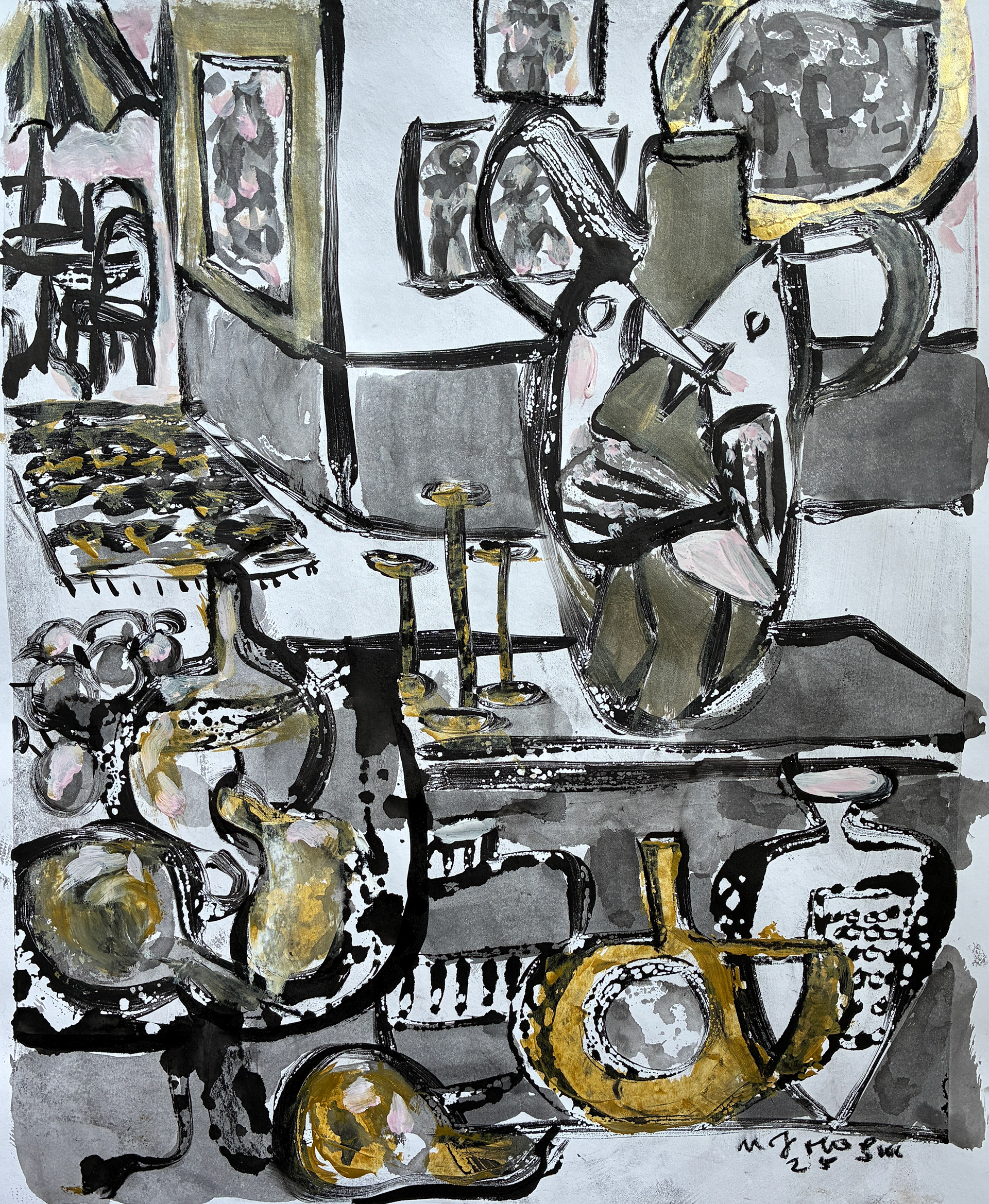 M2 / Interior with Bird Vase, 15 x 20, sale price, $400