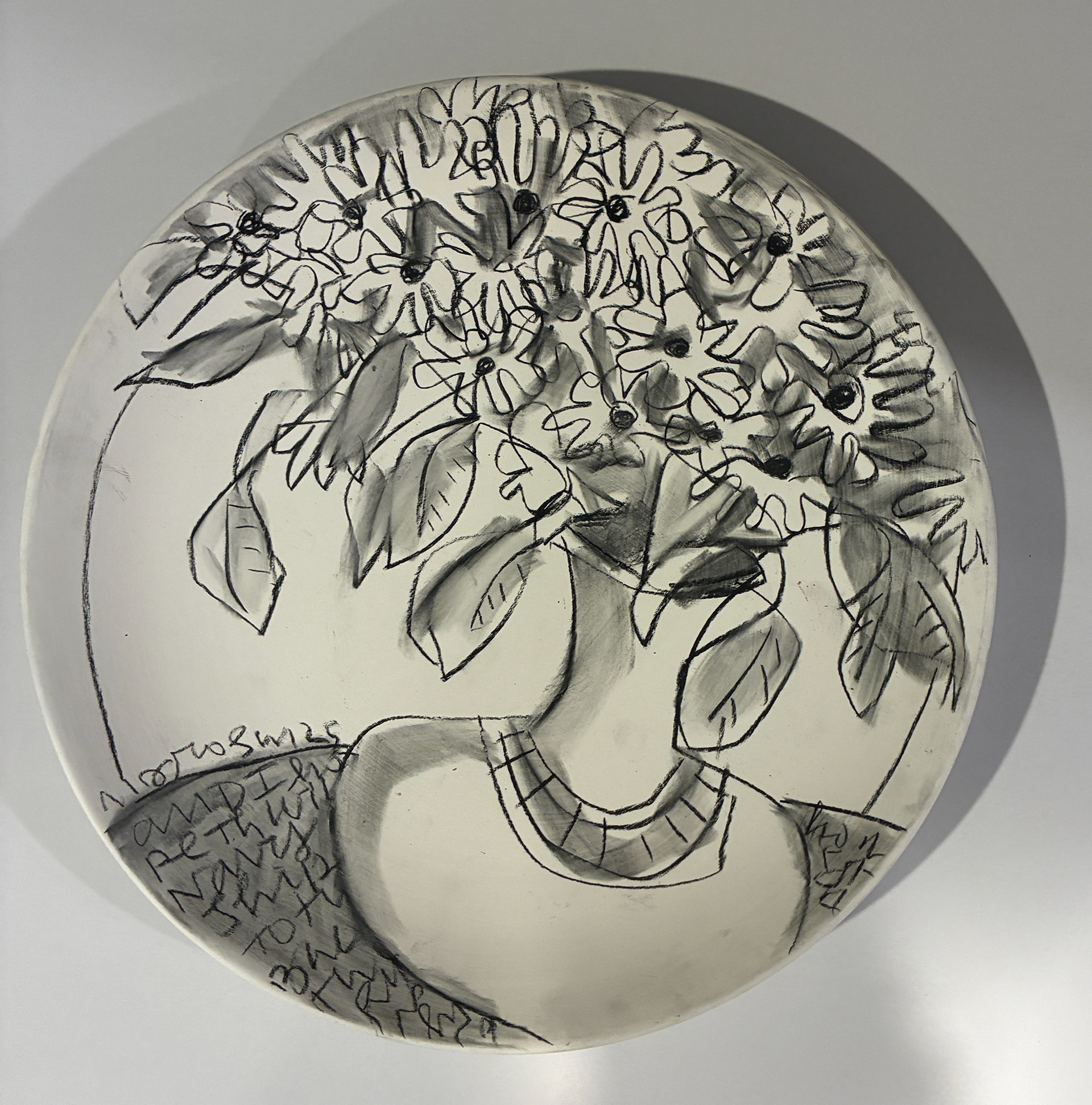 D8 / Black-eyed Susans in a Vase, 10" plate, $120
