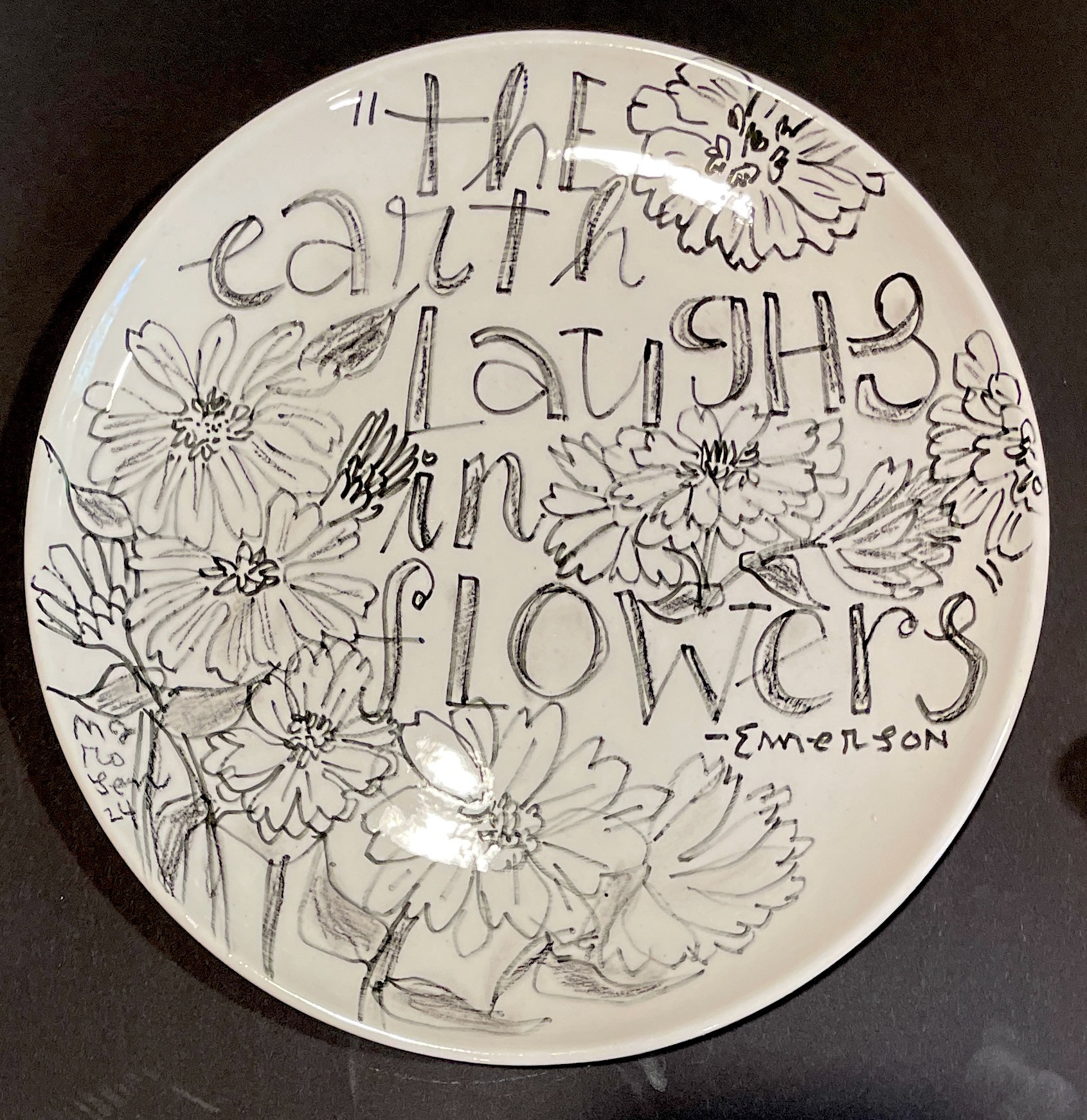 D3 / The Earth Laughs in Flowers, 10" plate, $120