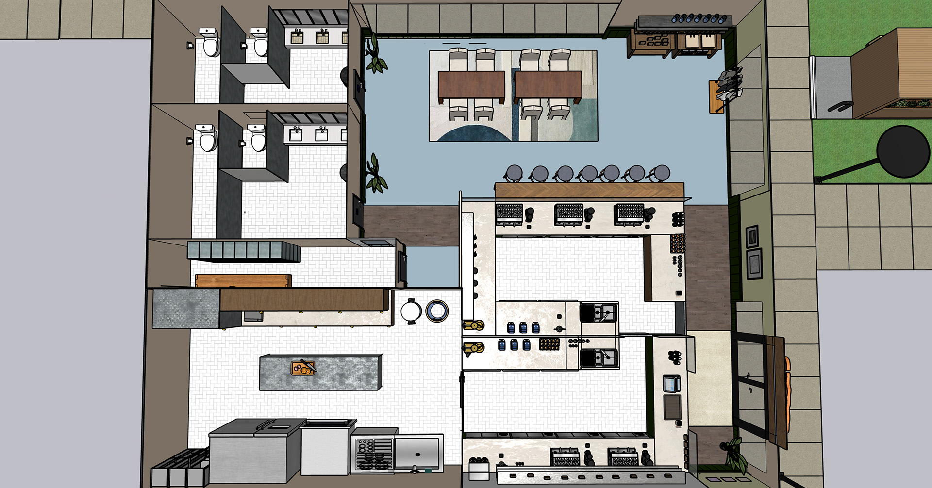 Coffee 360 Aerial - 3D Rendering