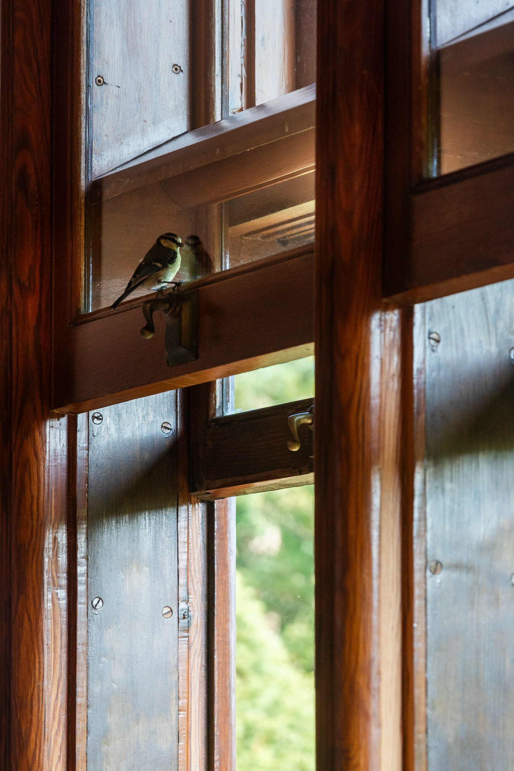 Sash windows counterweighted with tuned metal tubes: raising or lowering one sounds a note.