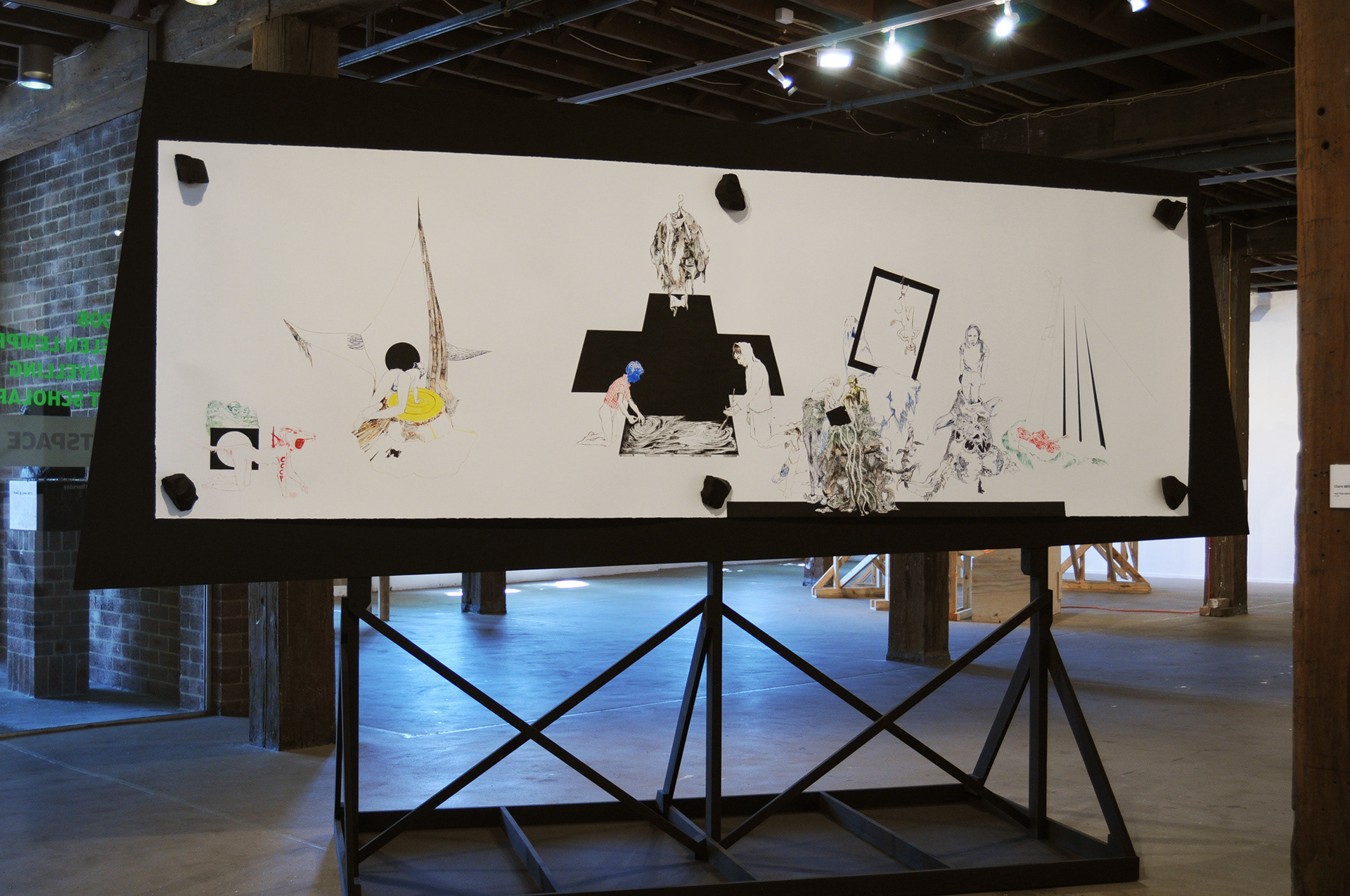 And Then Nothing Turned Itself Inside Out 2008 Installation views Paper, ink, coal, magnets, wood, acrylic paint Dimensions variable, approx 400 x 250 x 200 cm