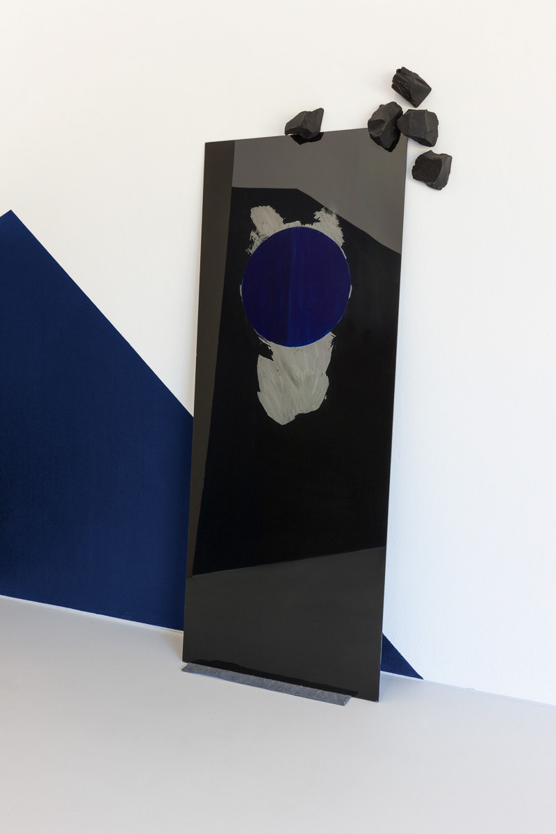 Night Fury, 2014, oil on tempered glass, coal, 160.00 x 64.00 x 0.40 cm, (photo credit: Mark Ashkanasy)