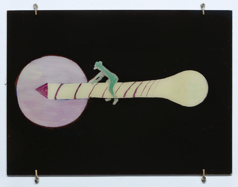 The Solar Academic Horse, 2014, oil on toughened glass, 58.00 x 78.00 x 0.40 cm