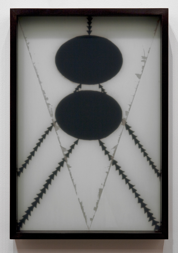 Bifurcation, 2013, oil on laminated glass, 65.00 x 42.50 x 6.00 cm (photo credit: Jessica Maurer)