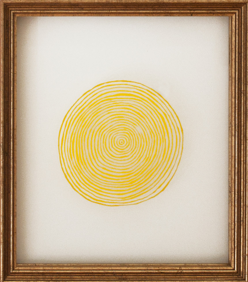 Entoptic Phenomena: Signpost Oil on glass, 2 found gilded frames 45 cm x 51 cm x 5 cm